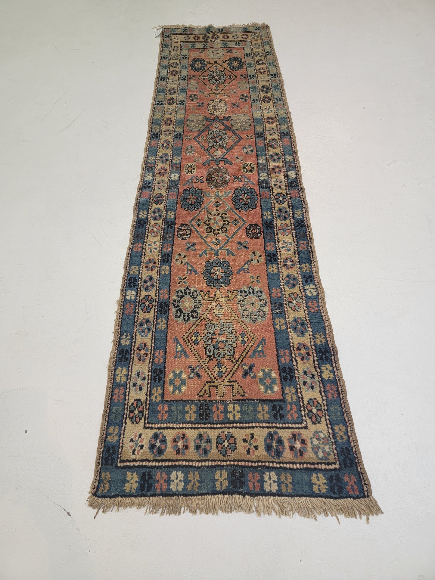 Antique Hand-Knotted Wool Runner Heriz Serapi 2'2" x 8'