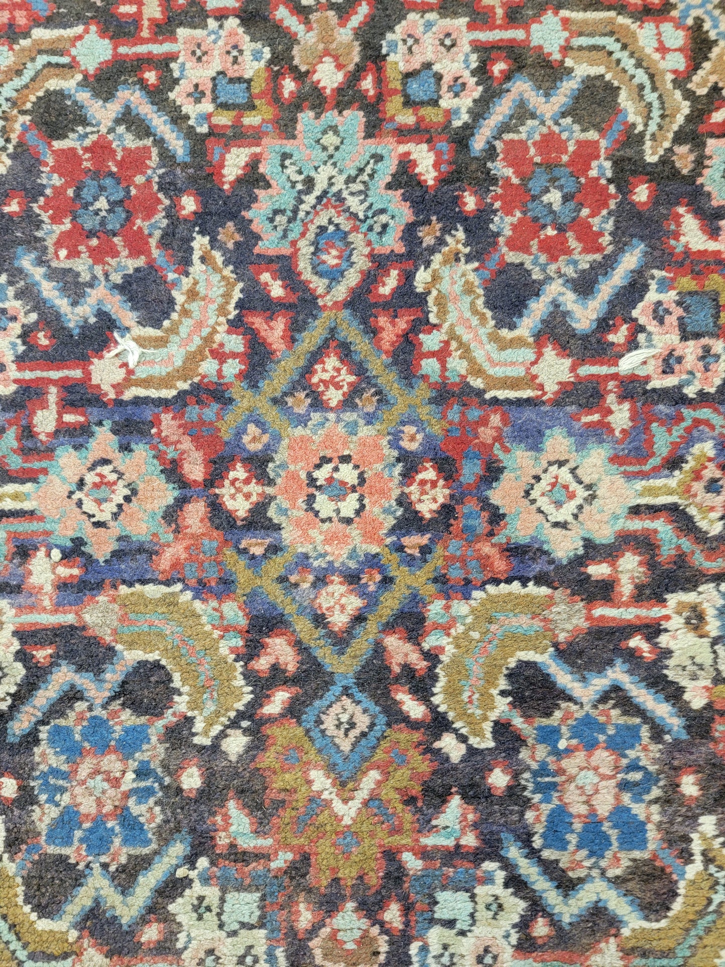 Antique Hand-Knotted Wool Runner Meshkabad 3'5" x 14'