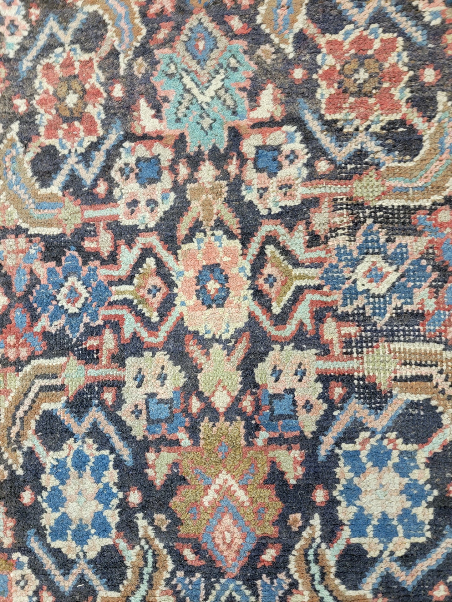 Antique Hand-Knotted Wool Runner Meshkabad 3'5" x 14'
