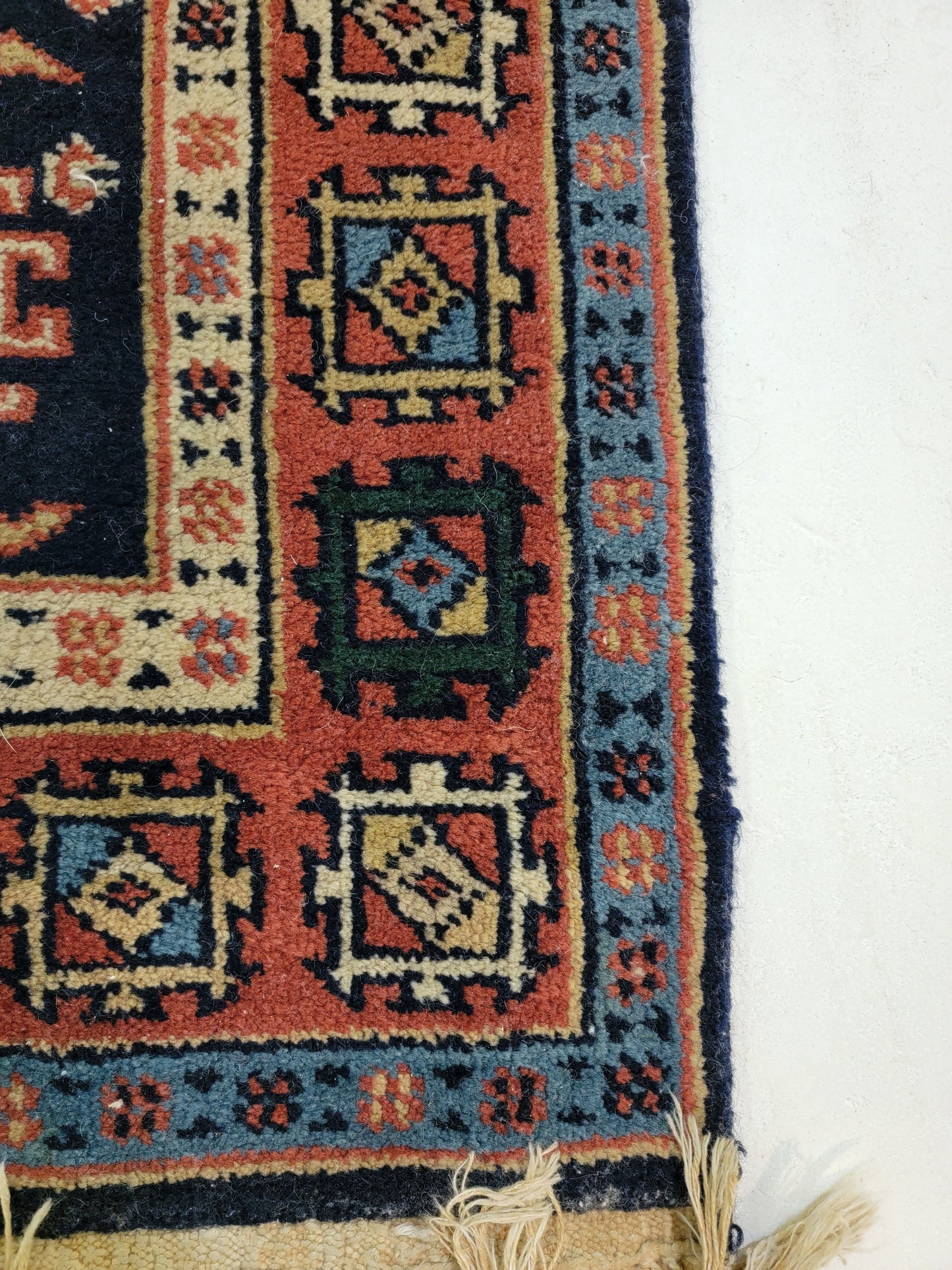 Hand-Knotted Wool Runner Indian 2'8" x 10'