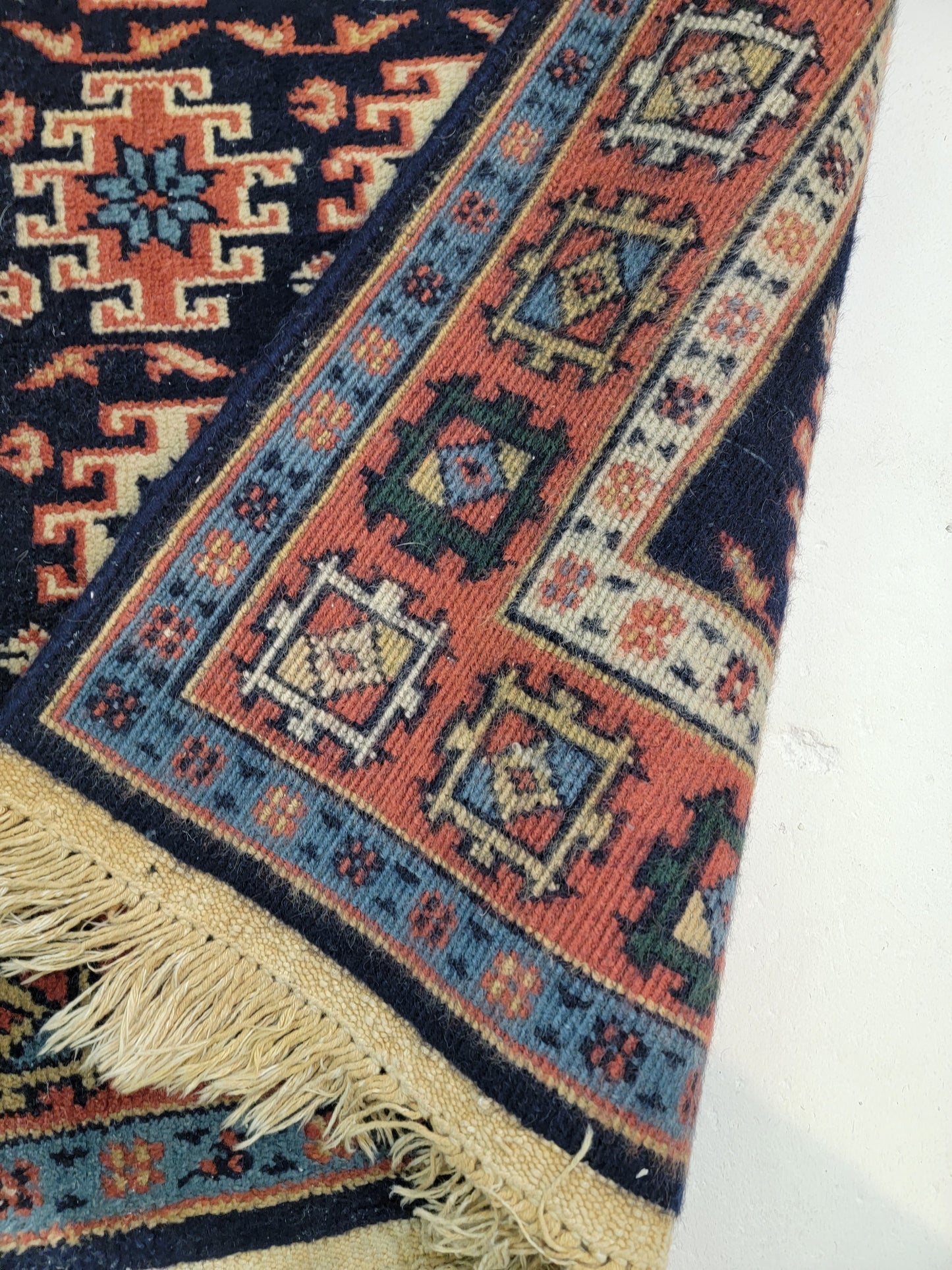 Hand-Knotted Wool Runner Indian 2'8" x 10'