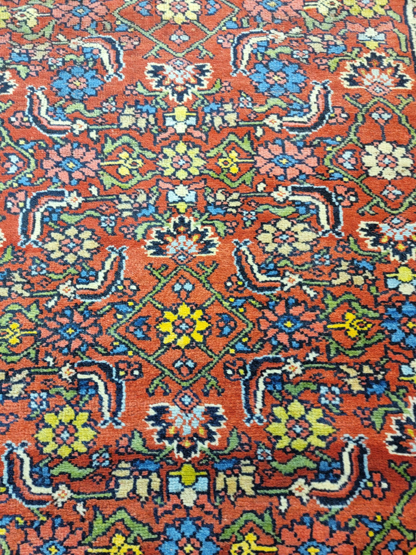 Antique Hand-Knotted Wool Runner Bijar 3'6" x 12'9"