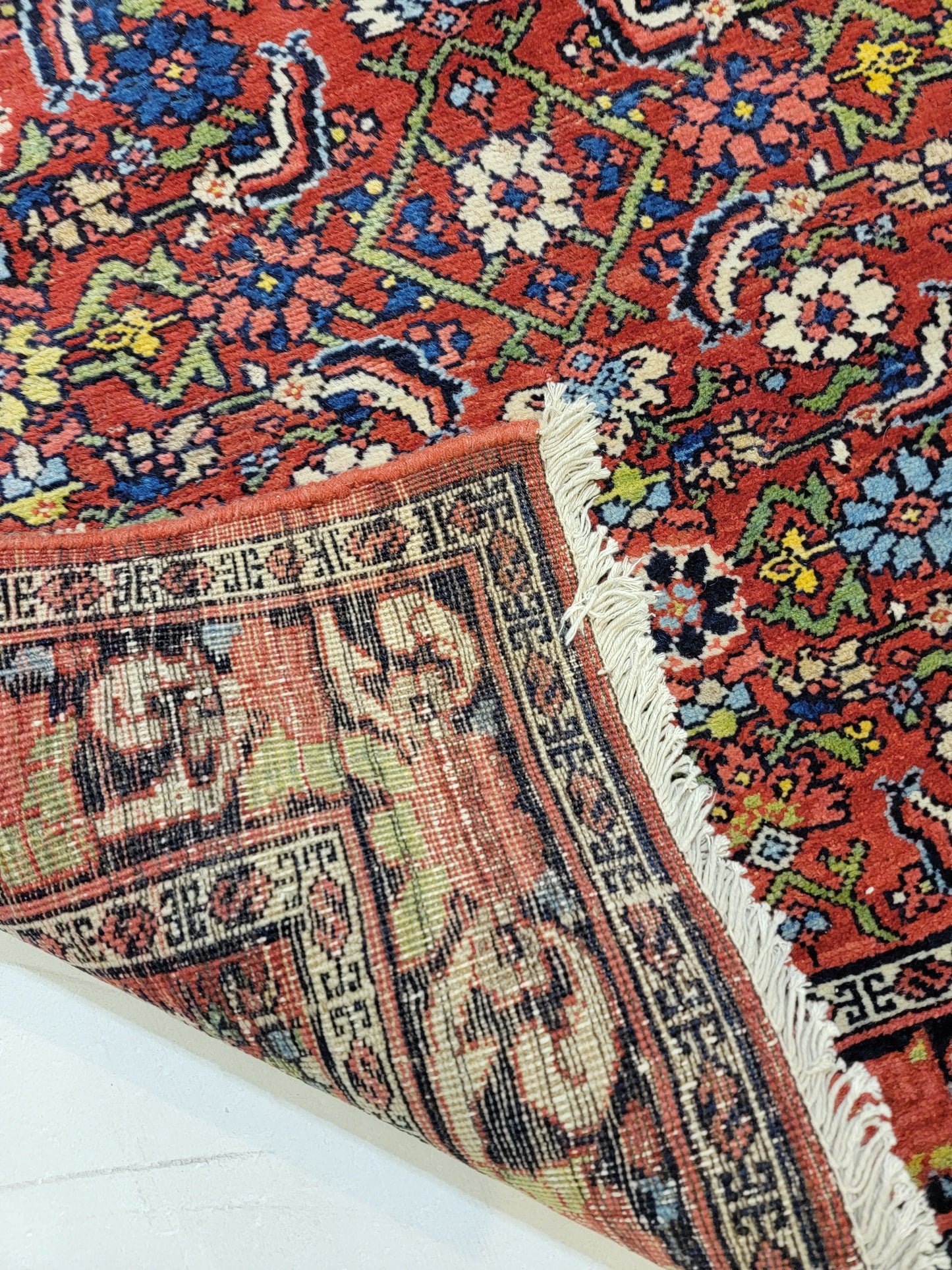 Antique Hand-Knotted Wool Runner Bijar 3'6" x 12'9"