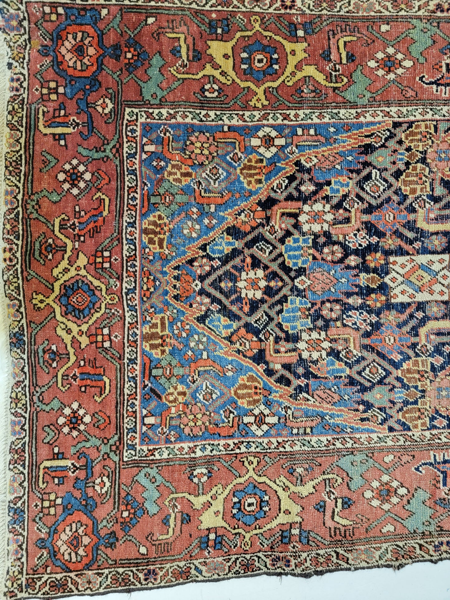 Antique Hand-Knotted Wool Runner Bijar 3'7" x 8'11"