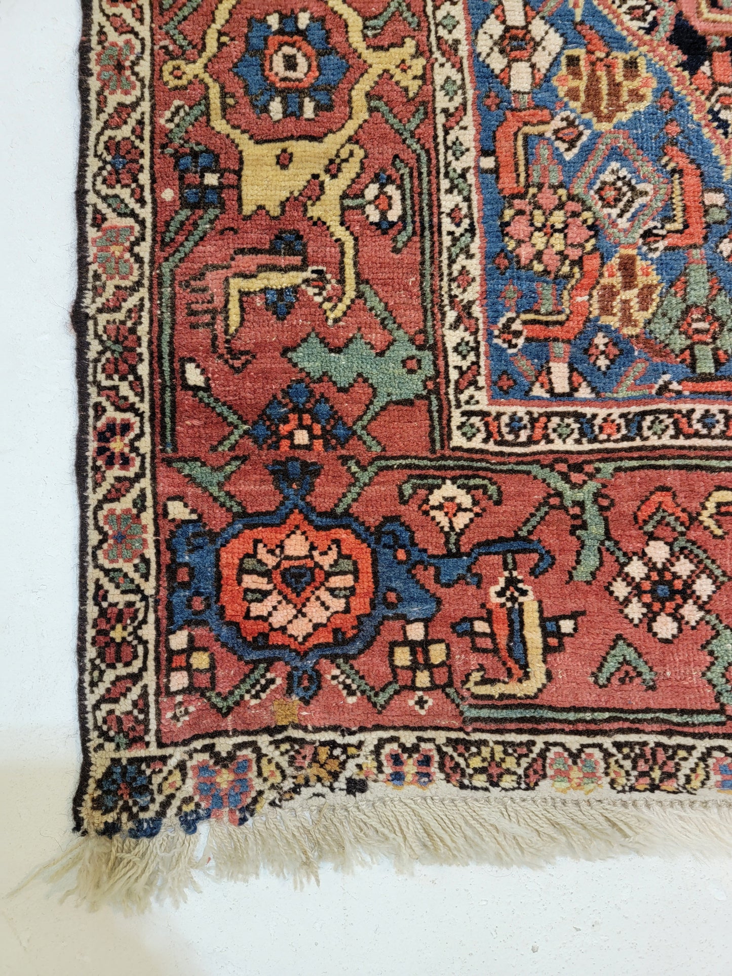 Antique Hand-Knotted Wool Runner Bijar 3'7" x 8'11"