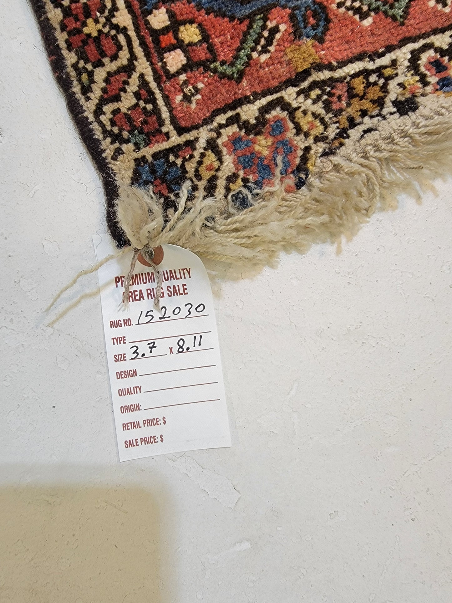 Antique Hand-Knotted Wool Runner Bijar 3'7" x 8'11"