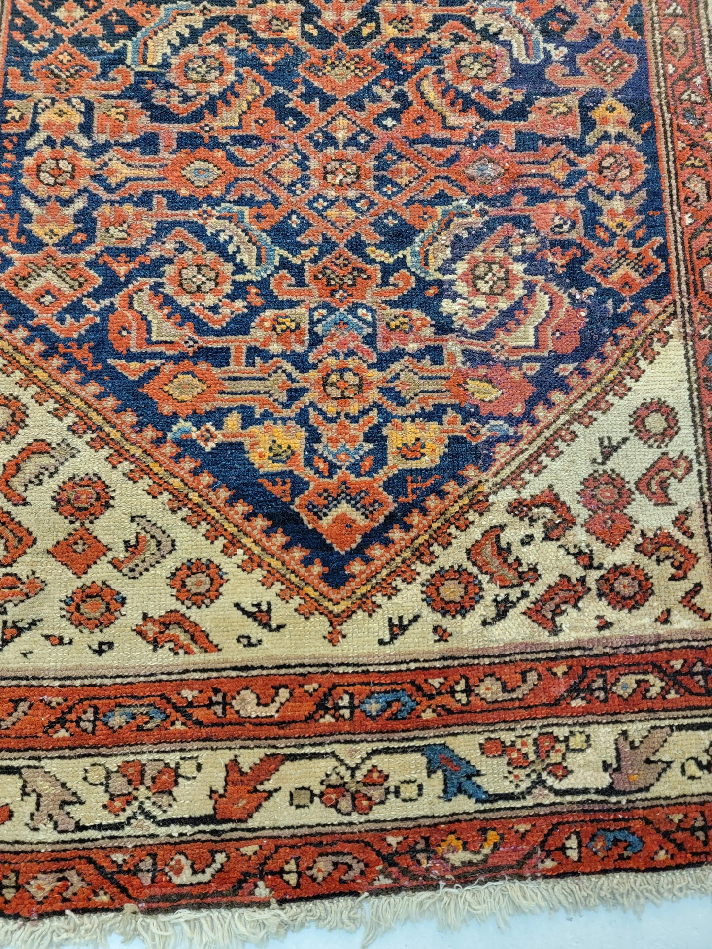 Antique Hand-Knotted Wool Runner Malayer 3'3" x 16'5"