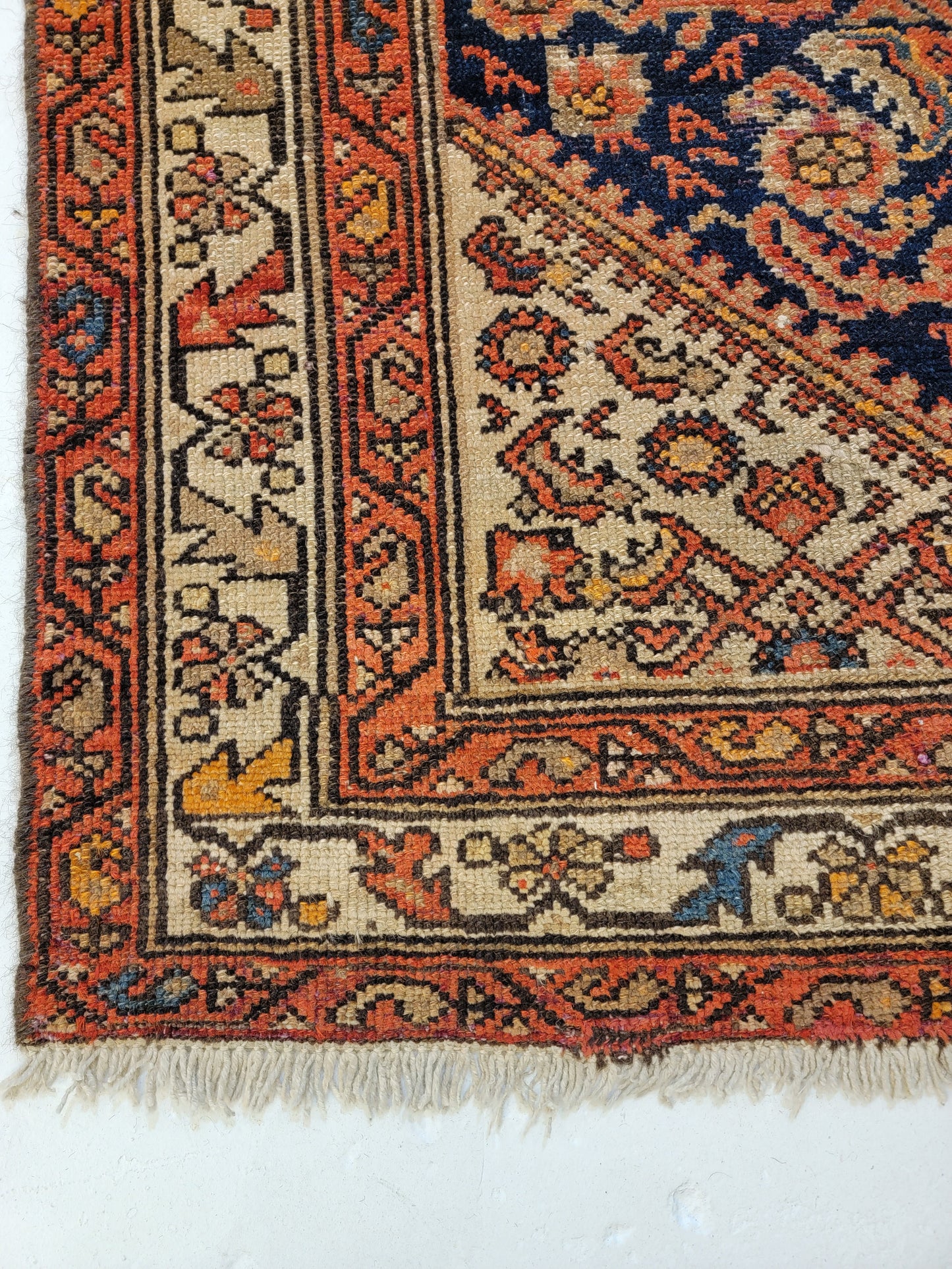 Antique Hand-Knotted Wool Runner Malayer 3'3" x 16'5"