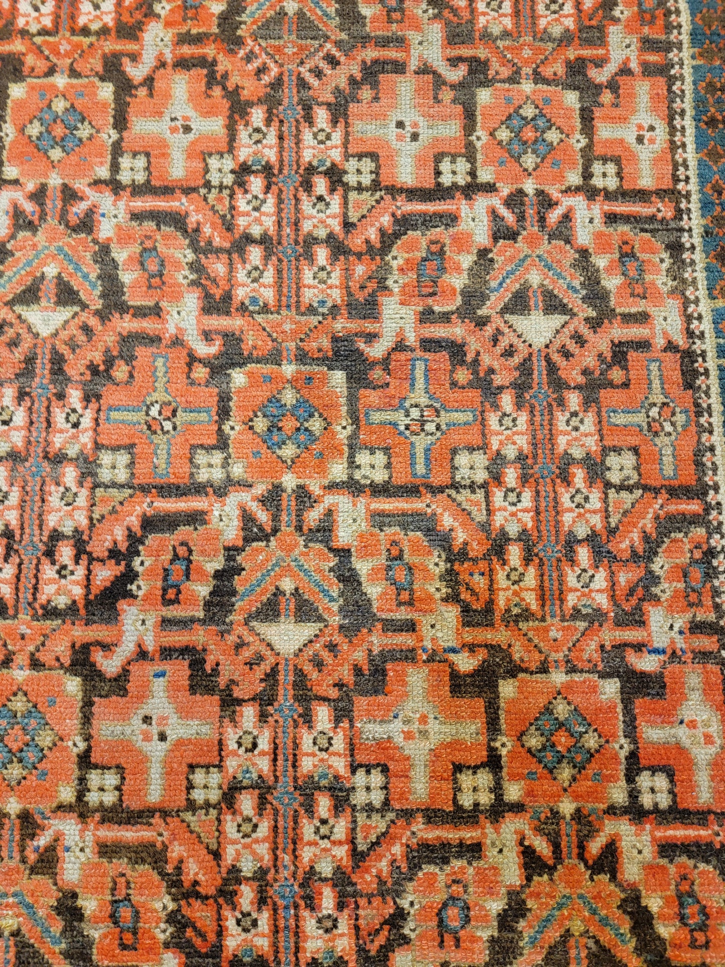 Antique Hand-Knotted Wool Runner Malayer 3'5" x 11'8"