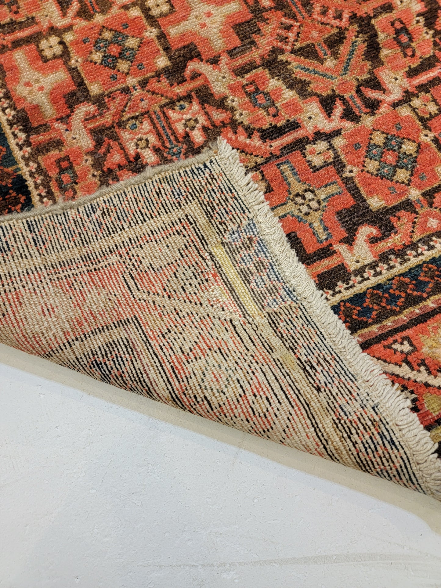 Antique Hand-Knotted Wool Runner Malayer 3'5" x 11'8"