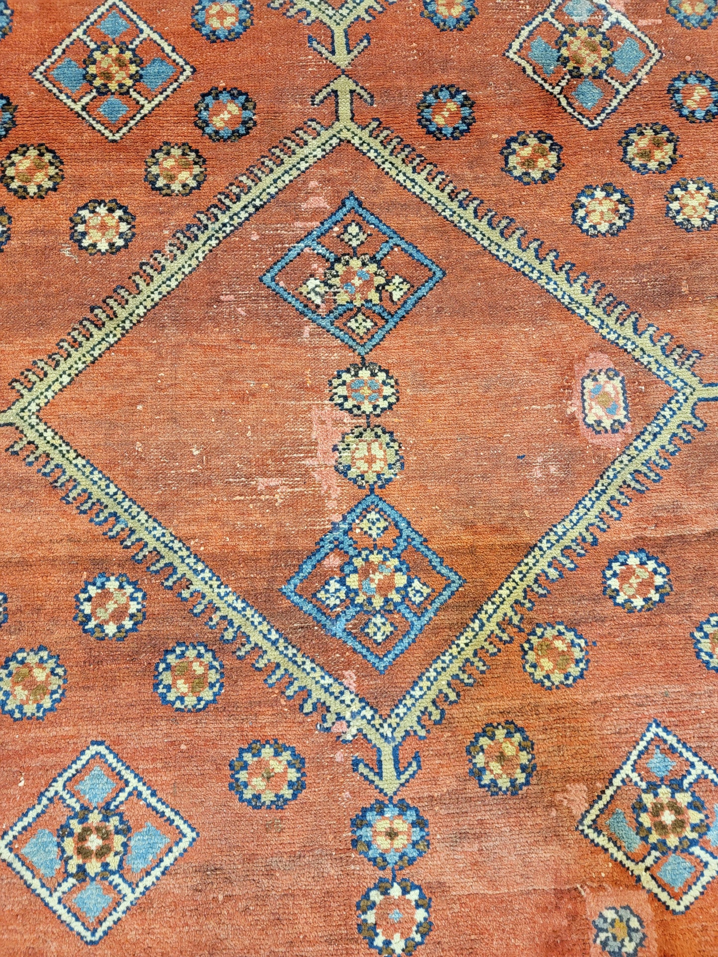 Antique Hand-Knotted Wool Runner Malayer 3'8" x 8'8"