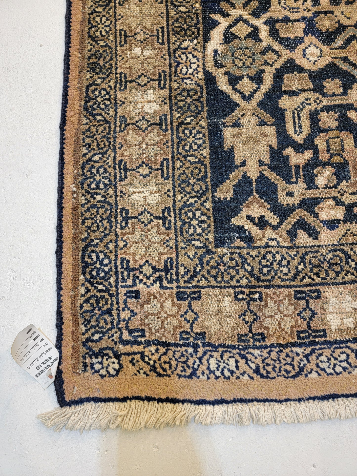 Hand-Knotted Wool Runner Antique Mahal Herati 3'6" x 8'6"