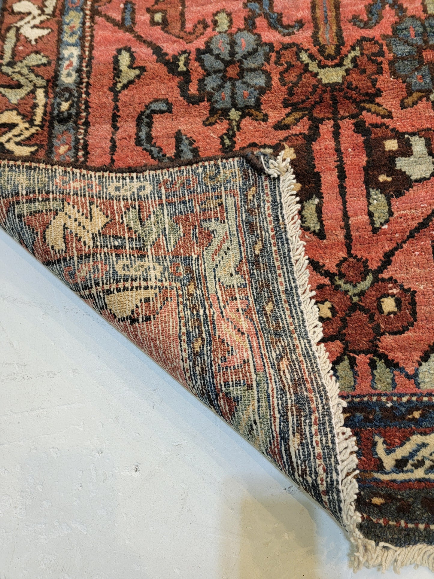 Antique Hand-Knotted Wool Runner Hamedan 3'2" x 9'7"