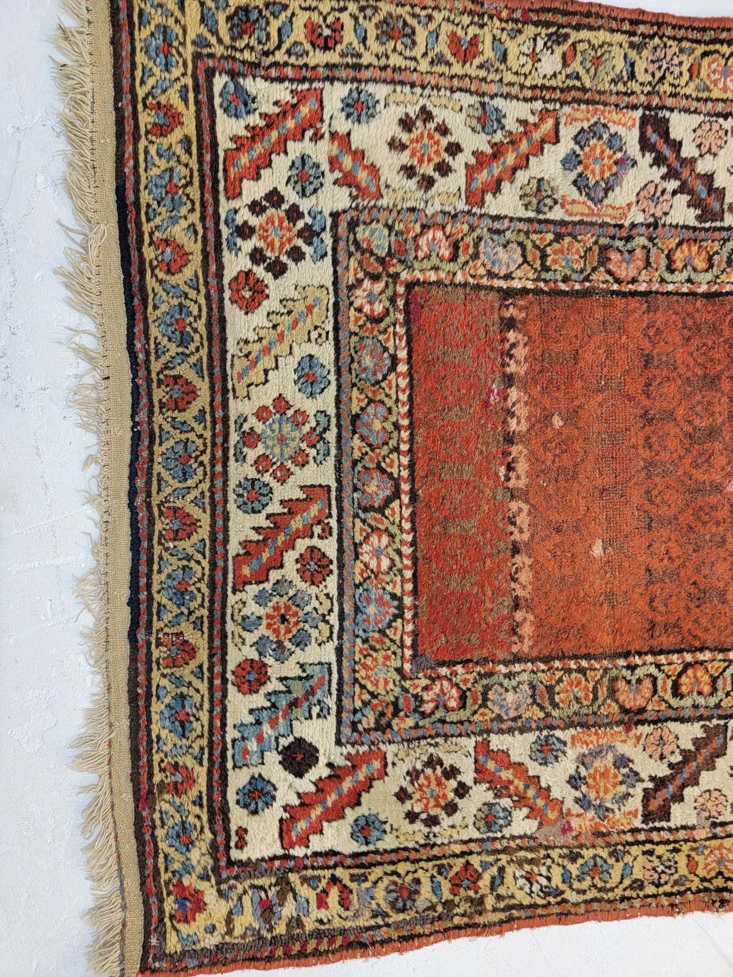 Antique Hand-Knotted Wool Runner Sultanabad Collectible 3' x 10'2"