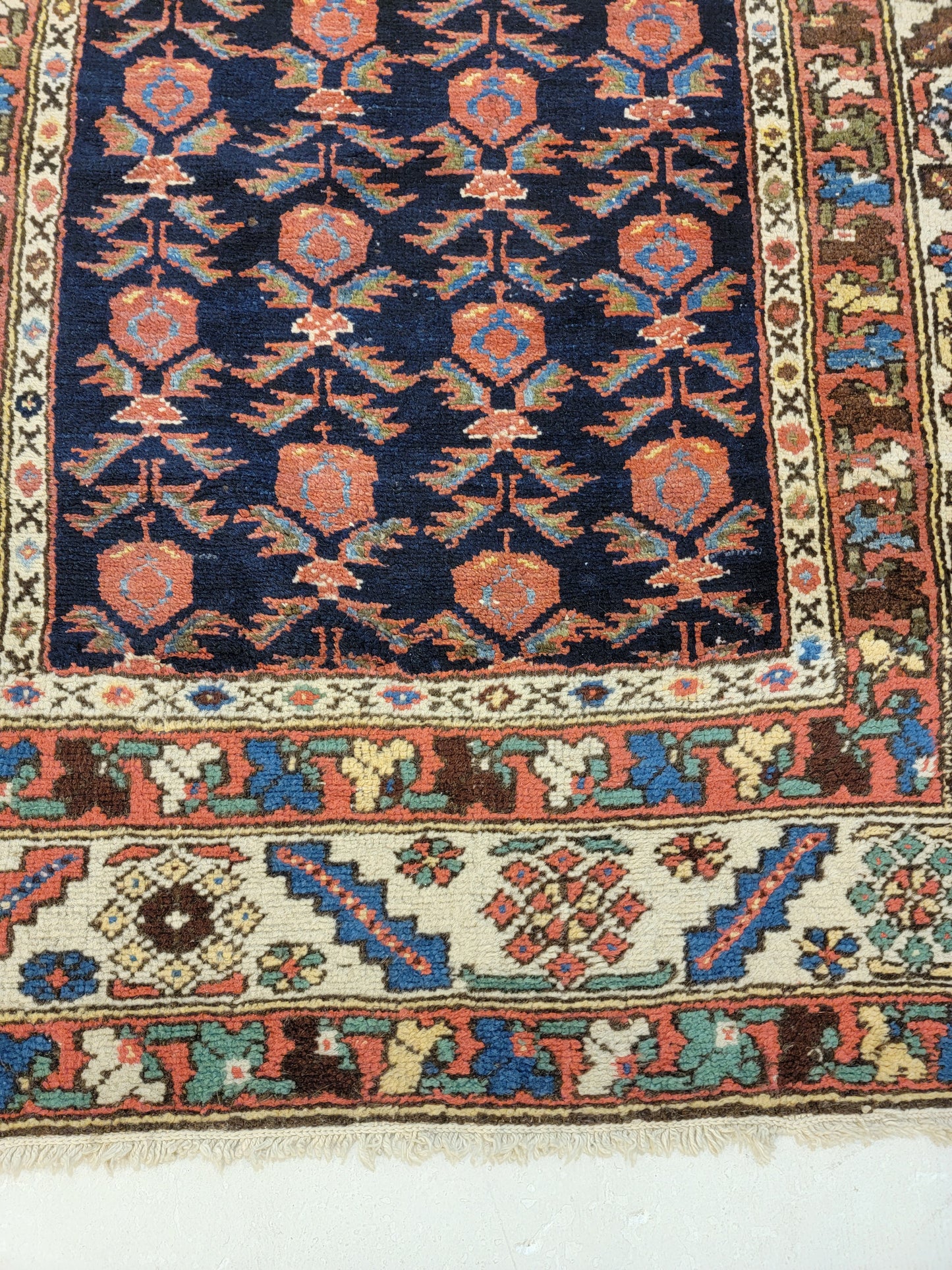 Antique Hand-Knotted Wool Runner Kurdish 3'3" x 11'6"