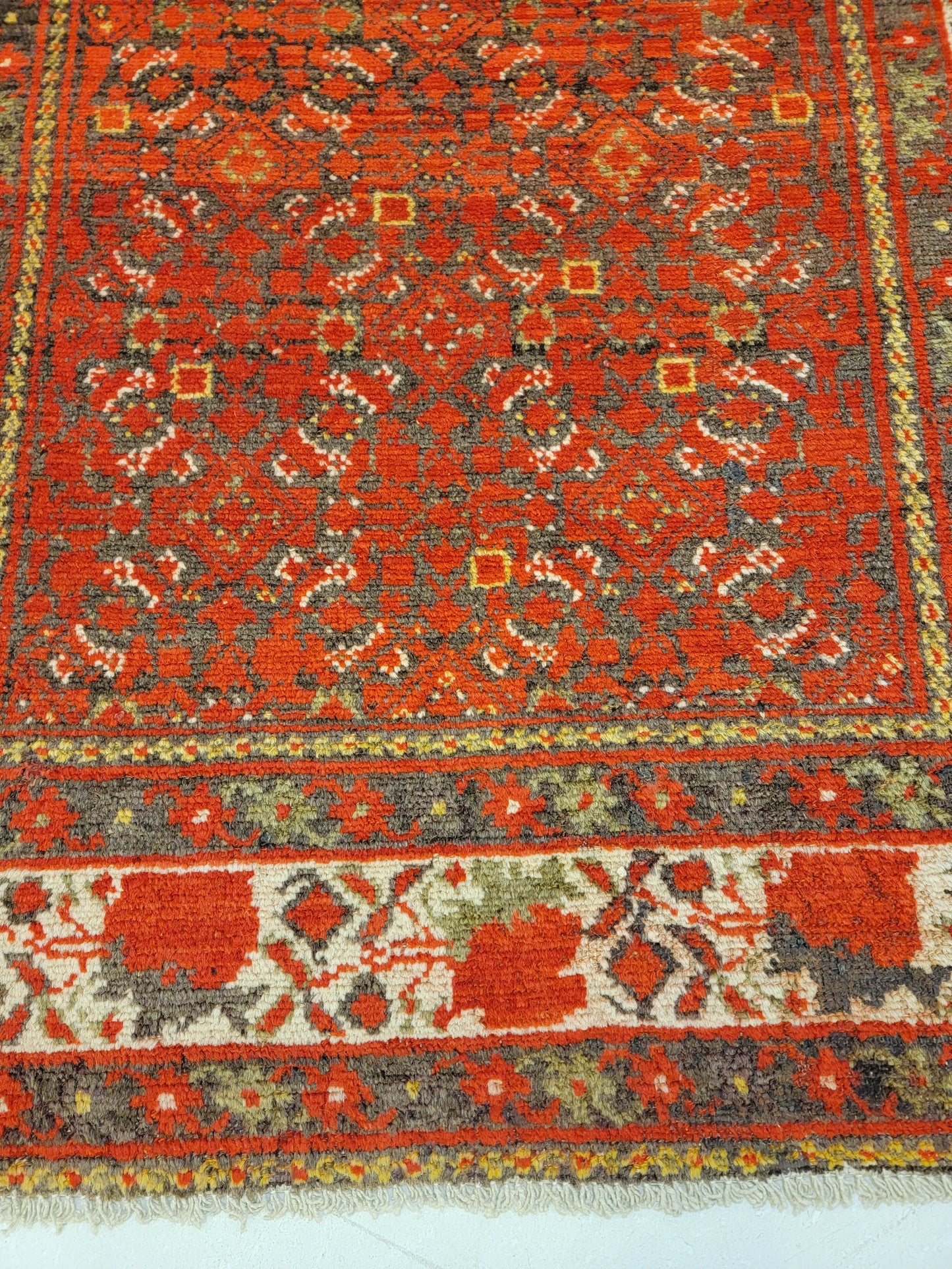 Antique Hand-Knotted Wool Runner Malayer 3'3" x 11'4"