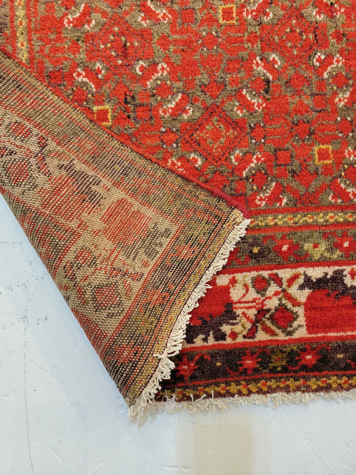 Antique Hand-Knotted Wool Runner Malayer 3'3" x 11'4"