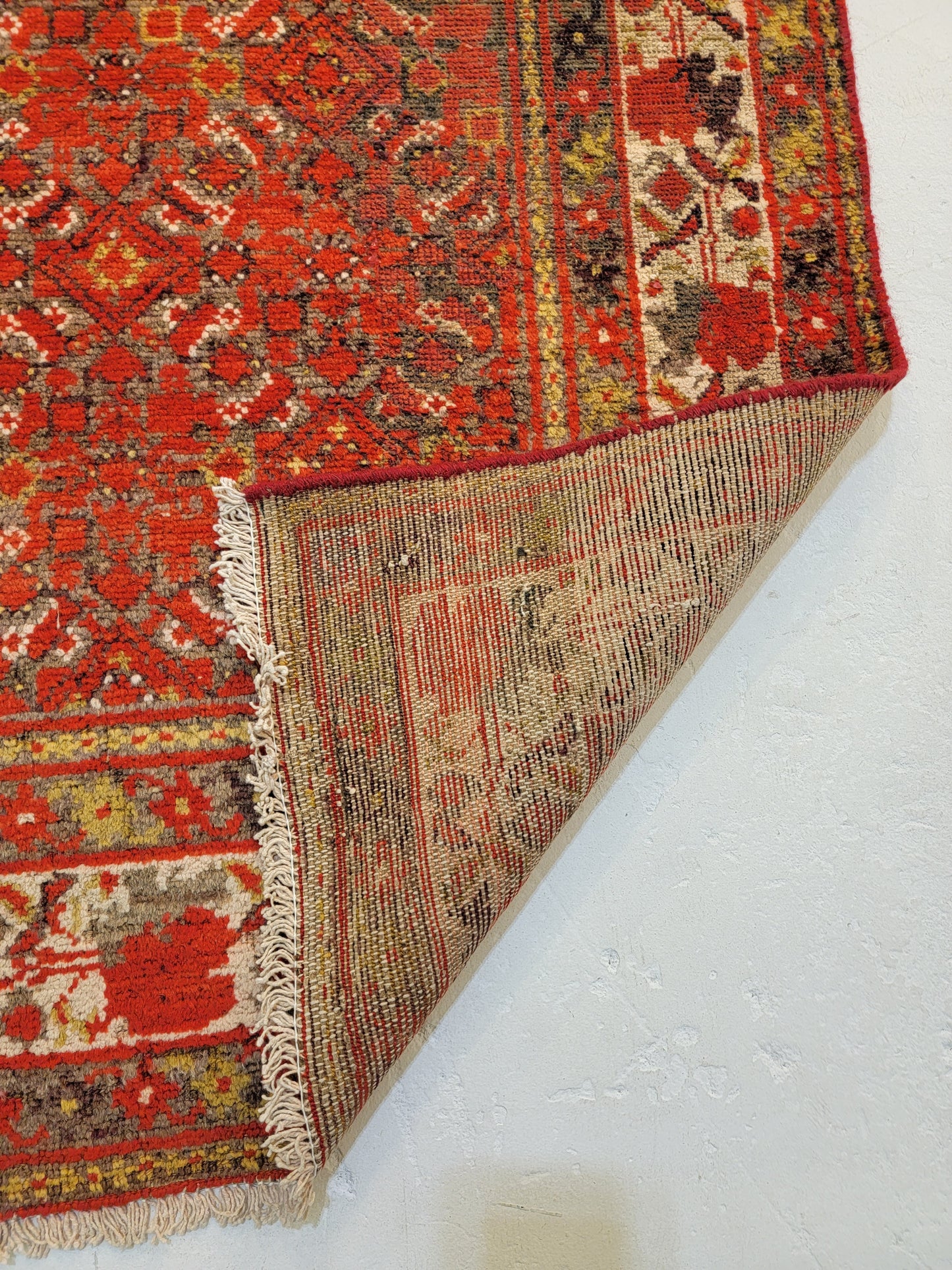 Antique Hand-Knotted Wool Runner Malayer 3' x 11'