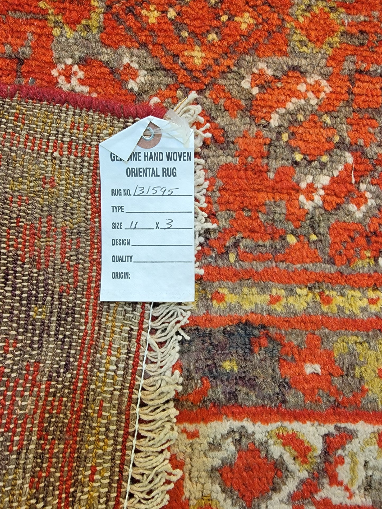 Antique Hand-Knotted Wool Runner Malayer 3' x 11'