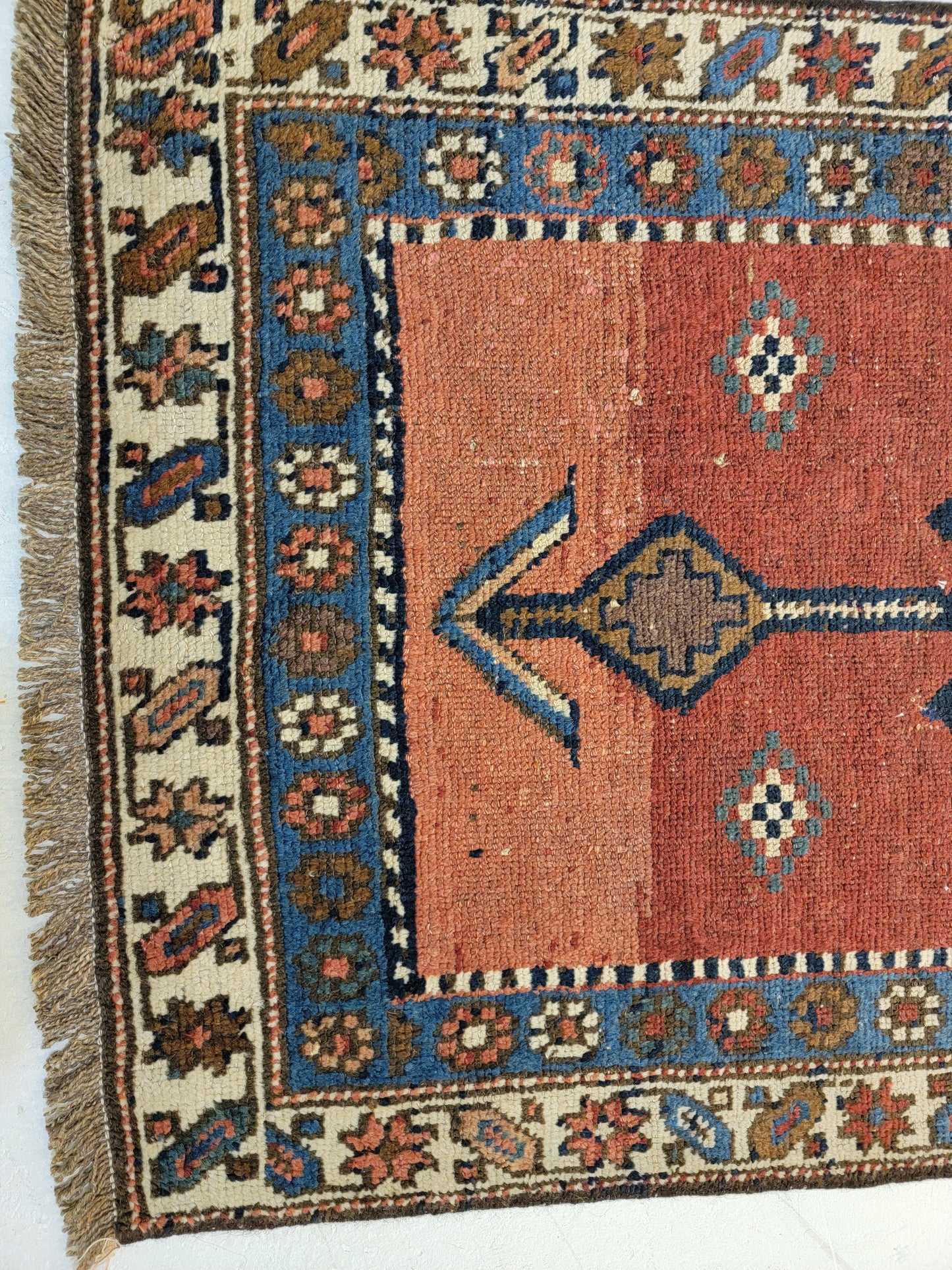 Antique Hand-Knotted Wool Runner Kurdish Serapi 2'10" x 12'10"