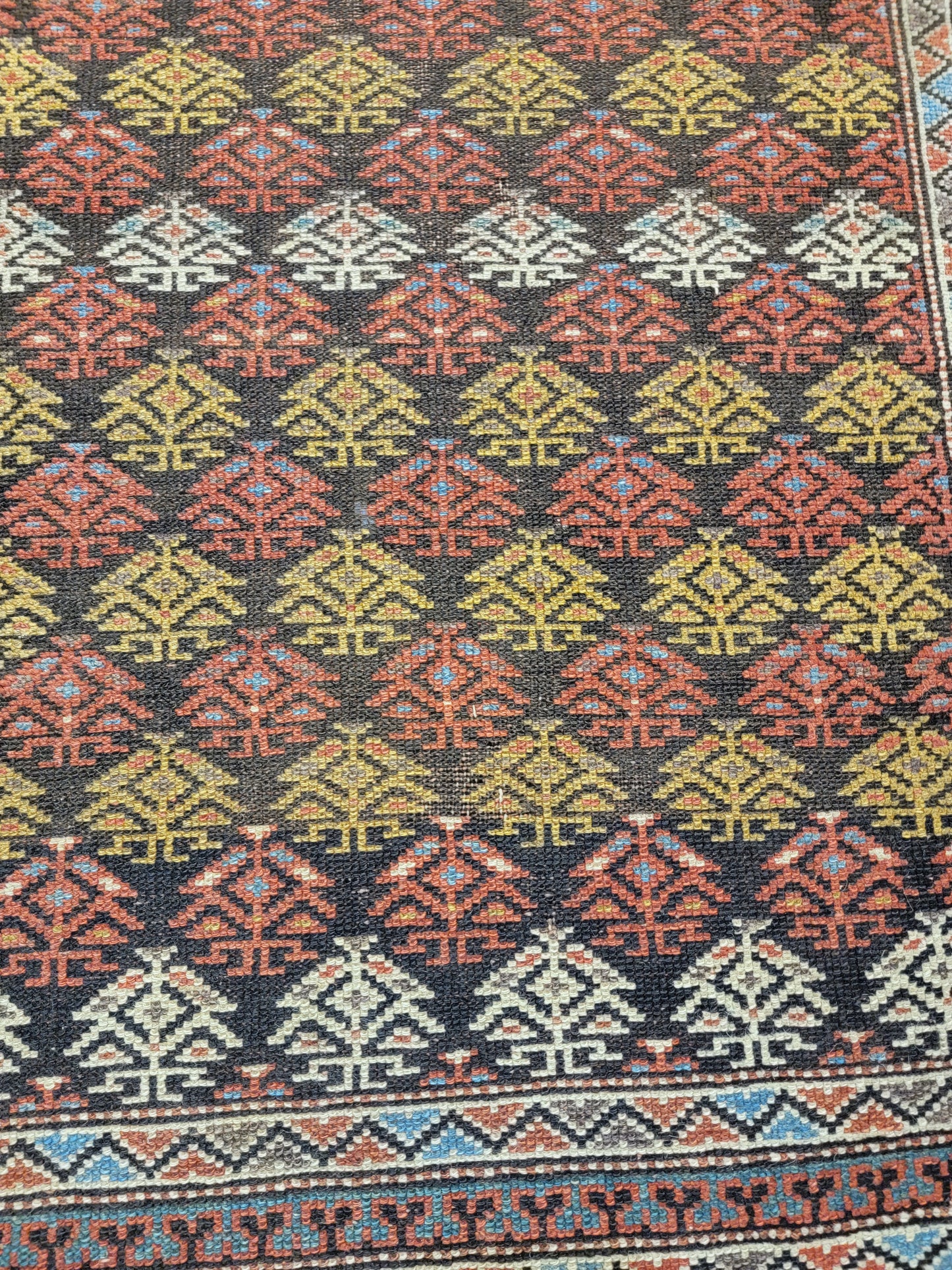 Antique Hand-Knotted Wool Runner Kurdish 2'11" x 11'5"