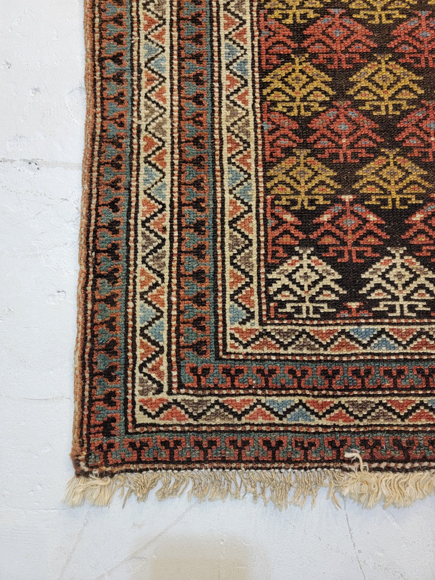 Antique Hand-Knotted Wool Runner Kurdish 2'11" x 11'5"