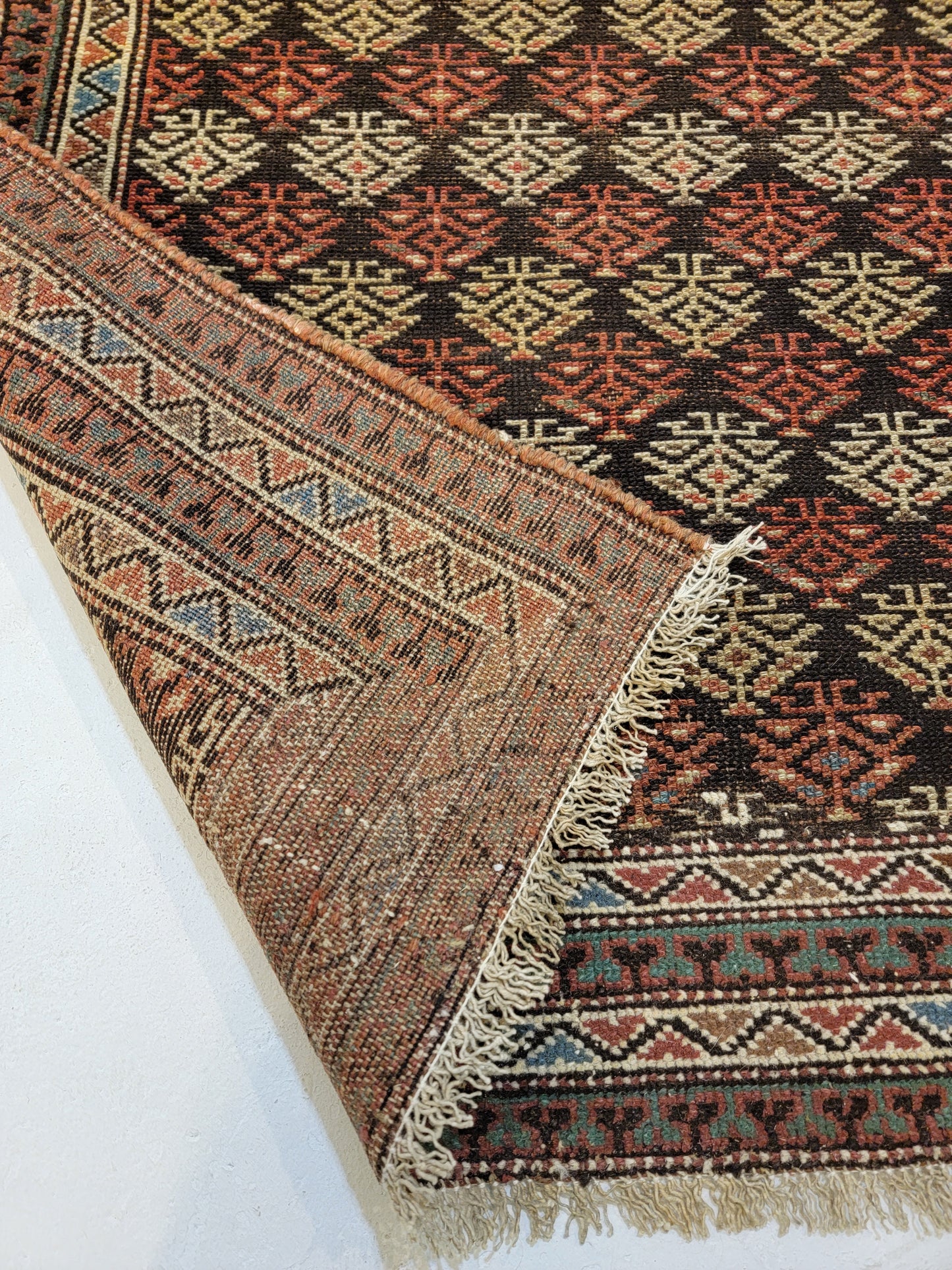 Antique Hand-Knotted Wool Runner Kurdish 2'11" x 11'5"