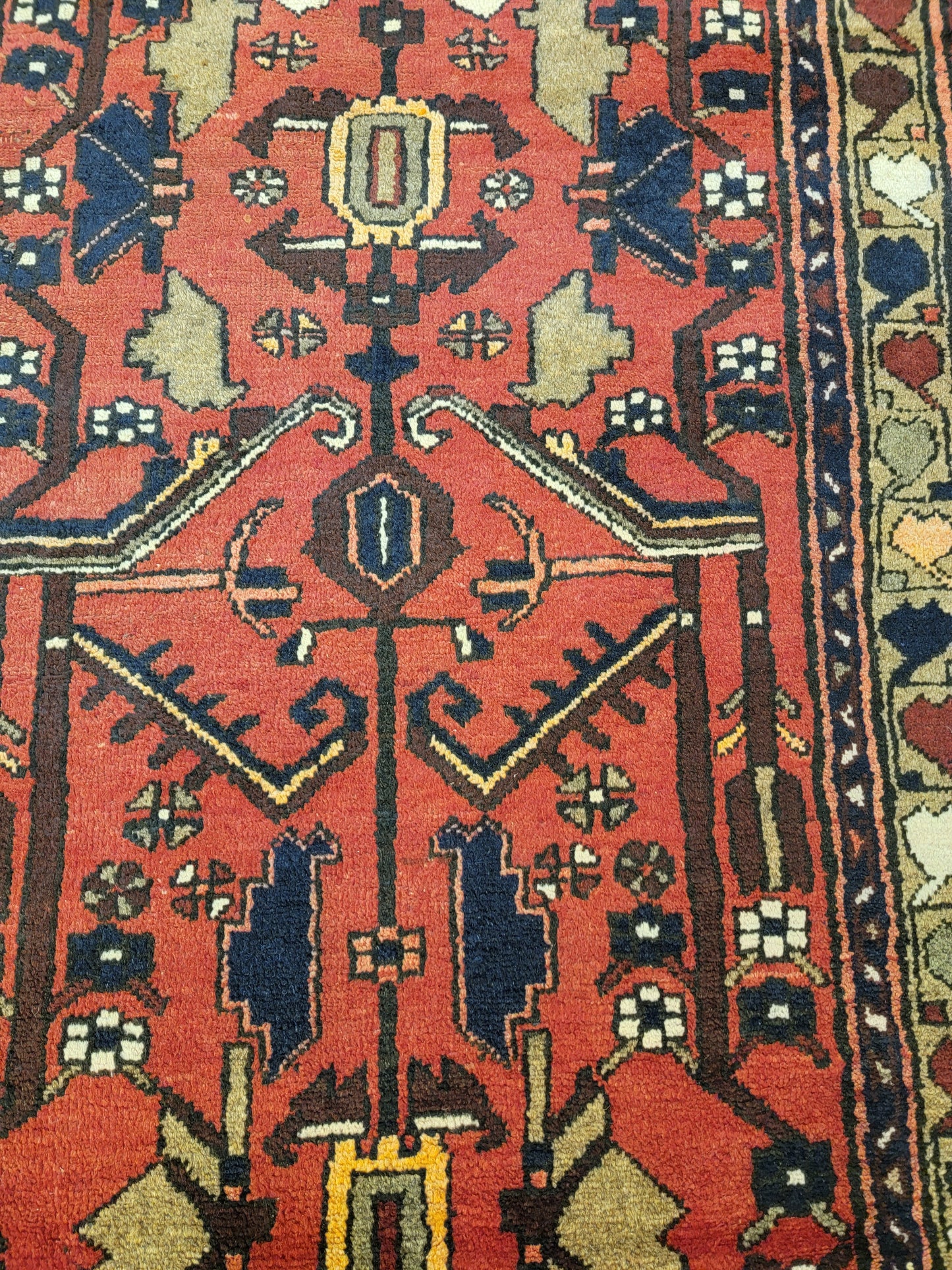 Antique Hand-Knotted Wool Runner Hamedan 3'1" x 10'1"