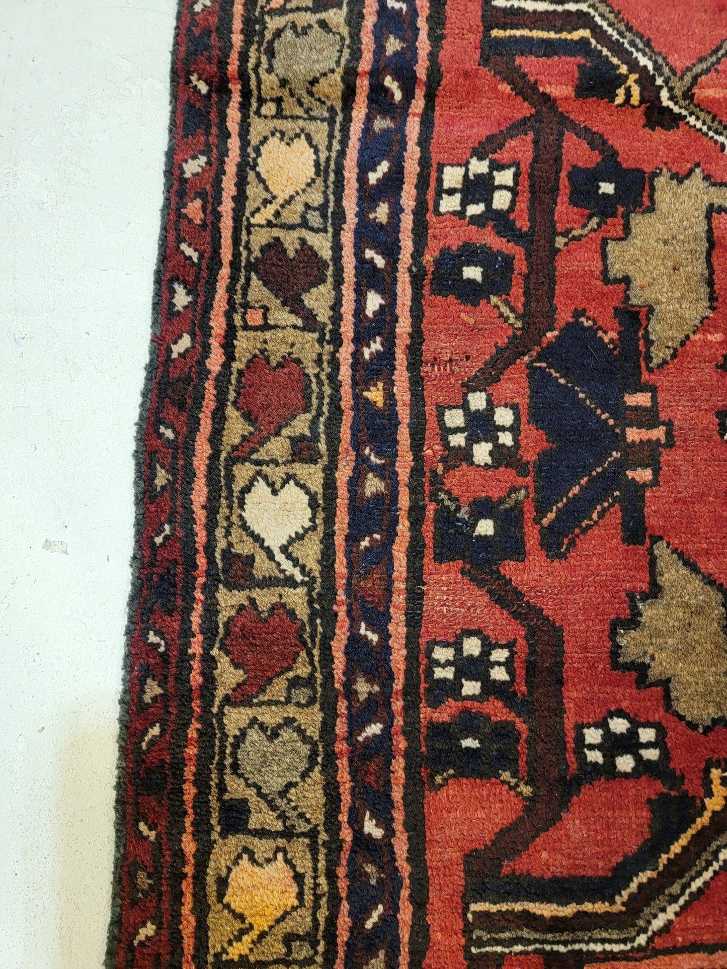 Antique Hand-Knotted Wool Runner Hamedan 3'1" x 10'1"