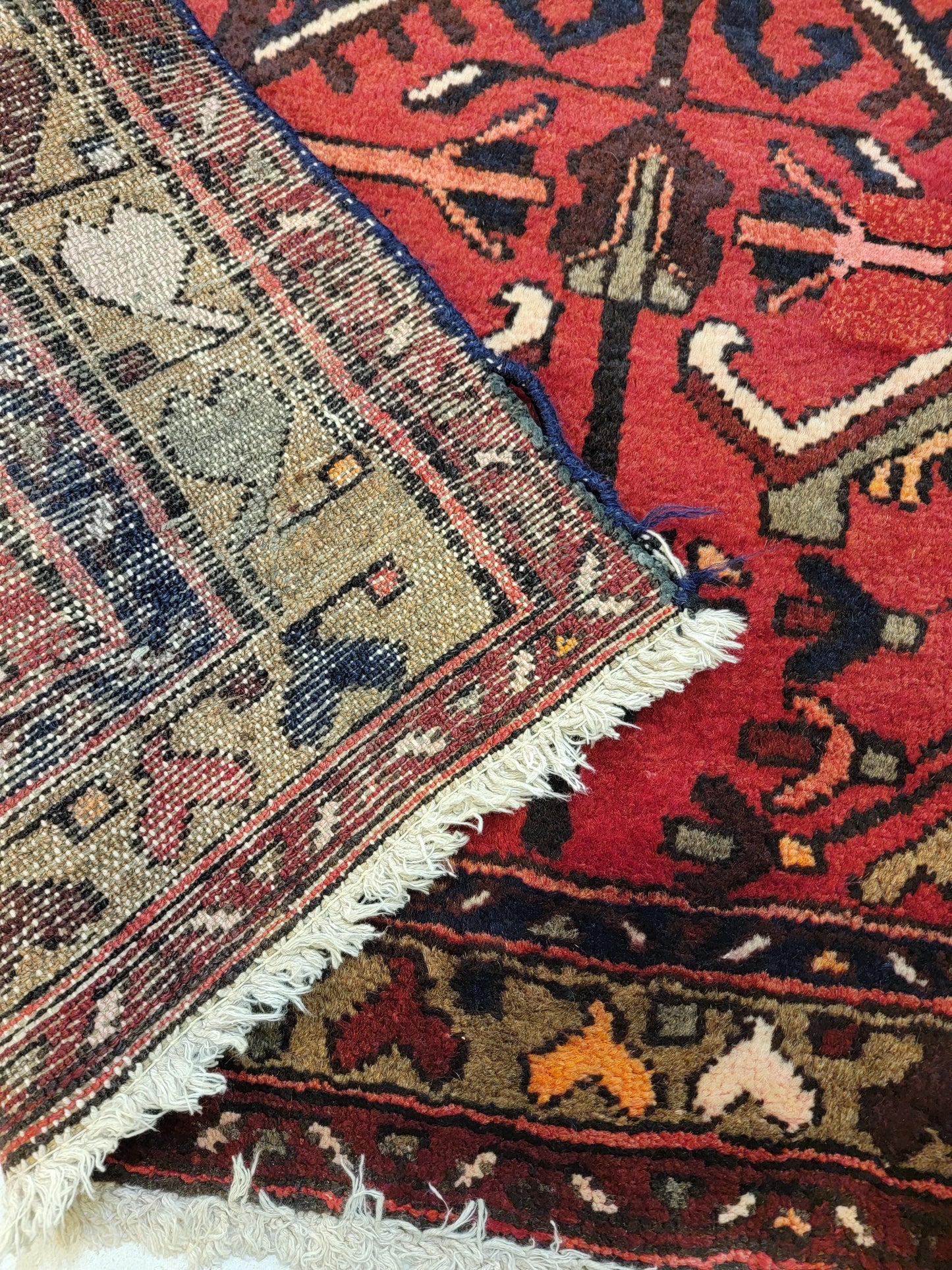 Antique Hand-Knotted Wool Runner Hamedan 3'1" x 10'1"