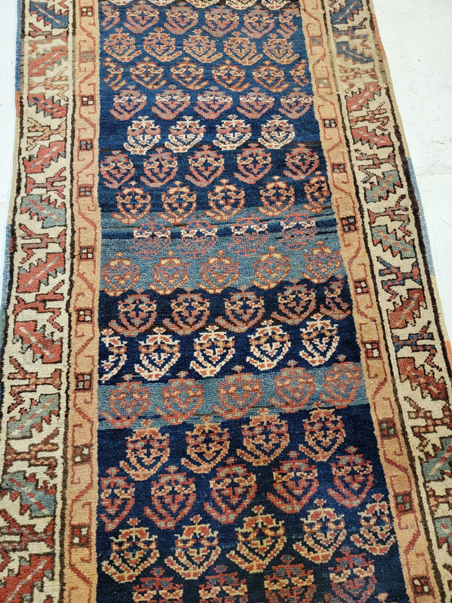 Hand-Knotted Wool Runner Caucasian 2'8" x 17'