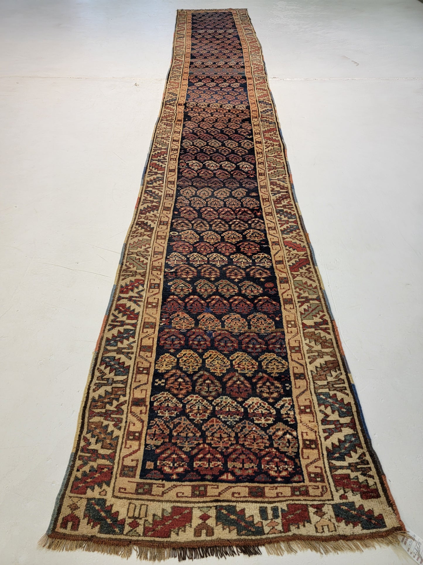 Hand-Knotted Wool Runner Caucasian 2'8" x 17'