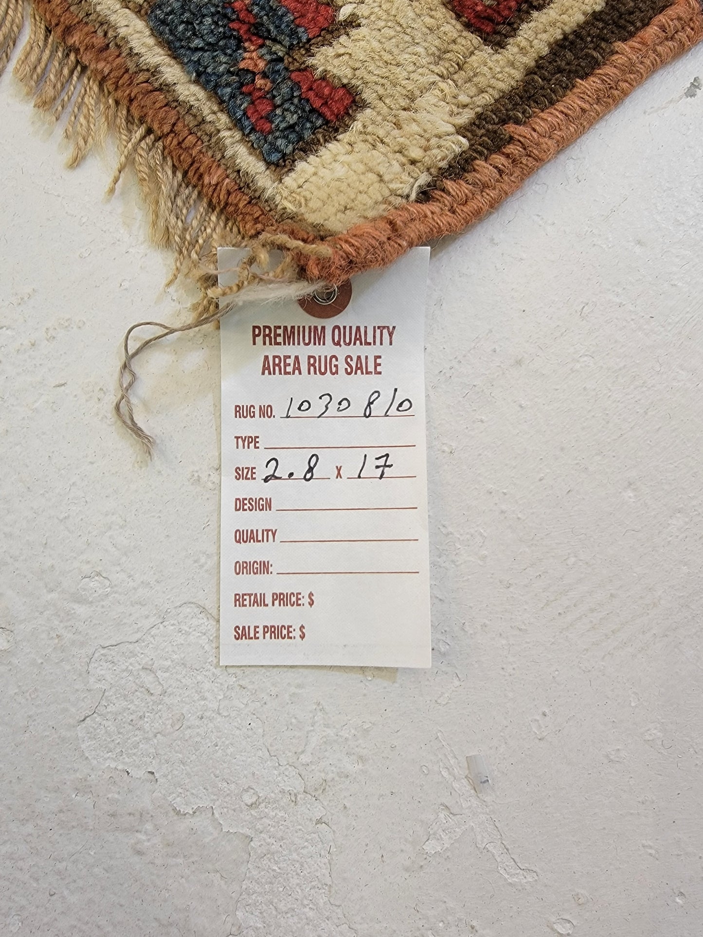 Hand-Knotted Wool Runner Caucasian 2'8" x 17'