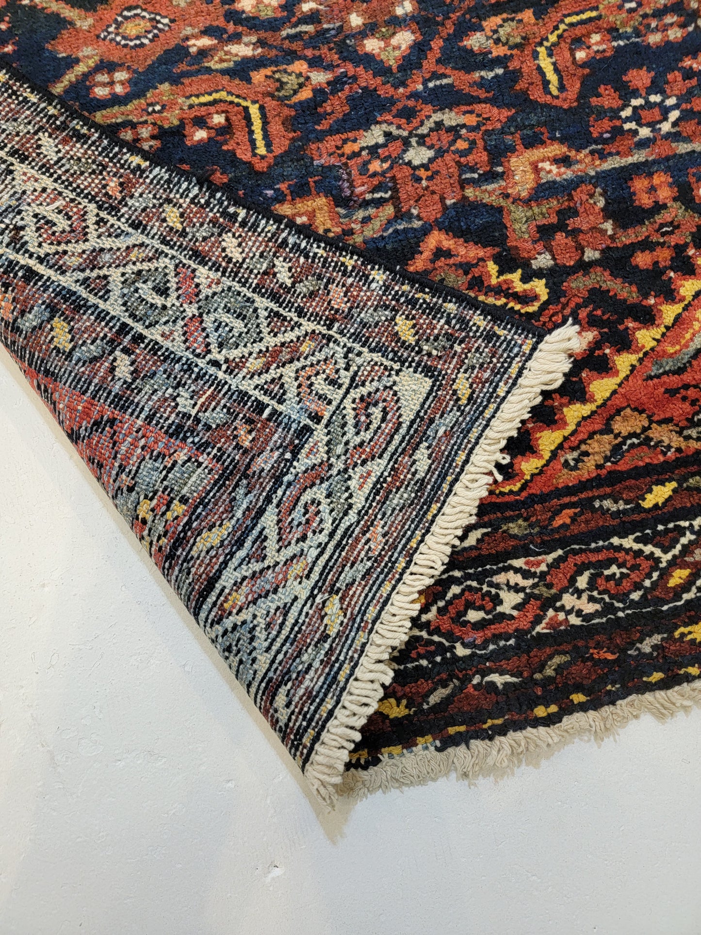 Antique Hand-Knotted Wool Runner Kurdish 3'2" x 9'5"