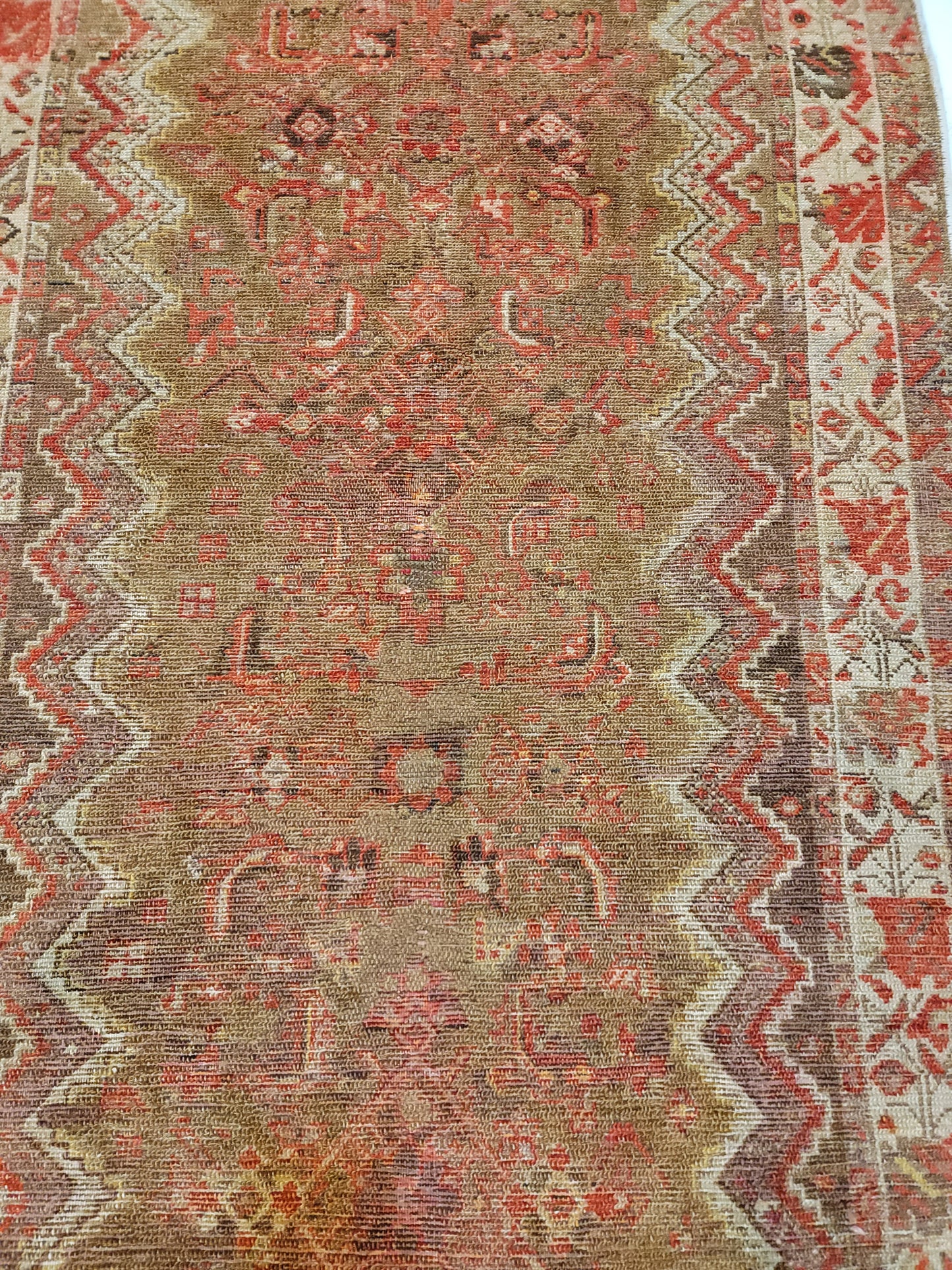 Antique Hand-Knotted Wool Runner Malayer 3' x 16'