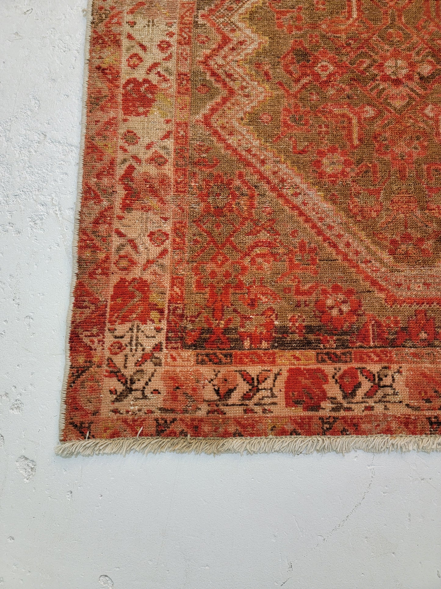 Antique Hand-Knotted Wool Runner Malayer 3' x 16'