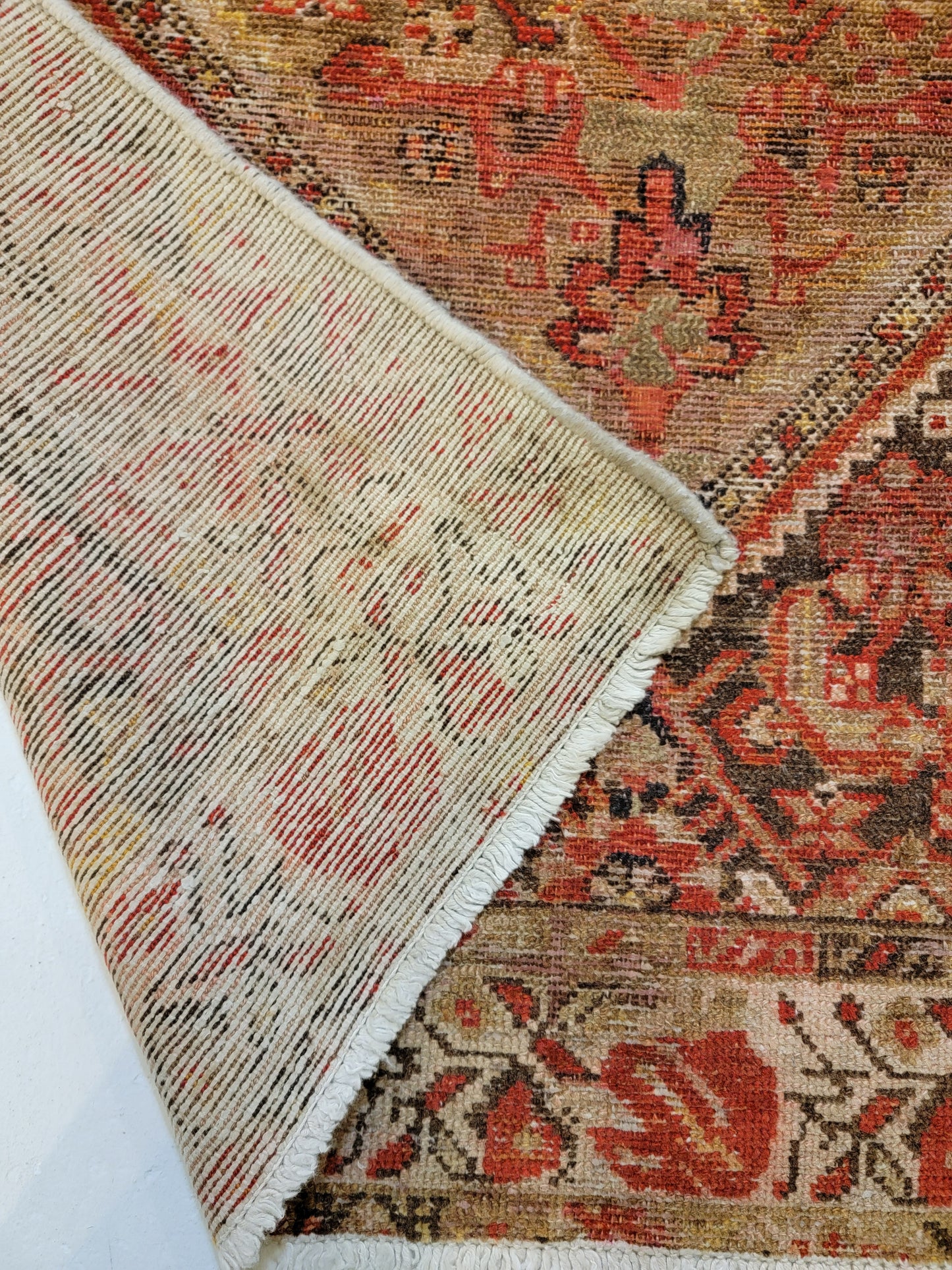 Antique Hand-Knotted Wool Runner Malayer 3' x 16'