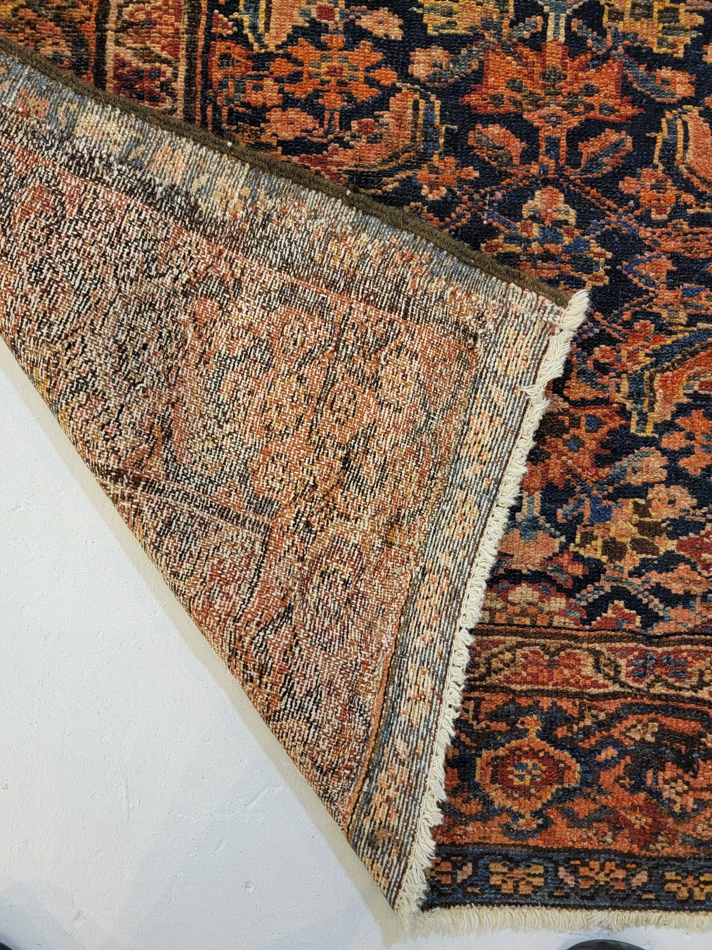 Antique Hand-Knotted Wool Runner Malayer 3'2" x 15'