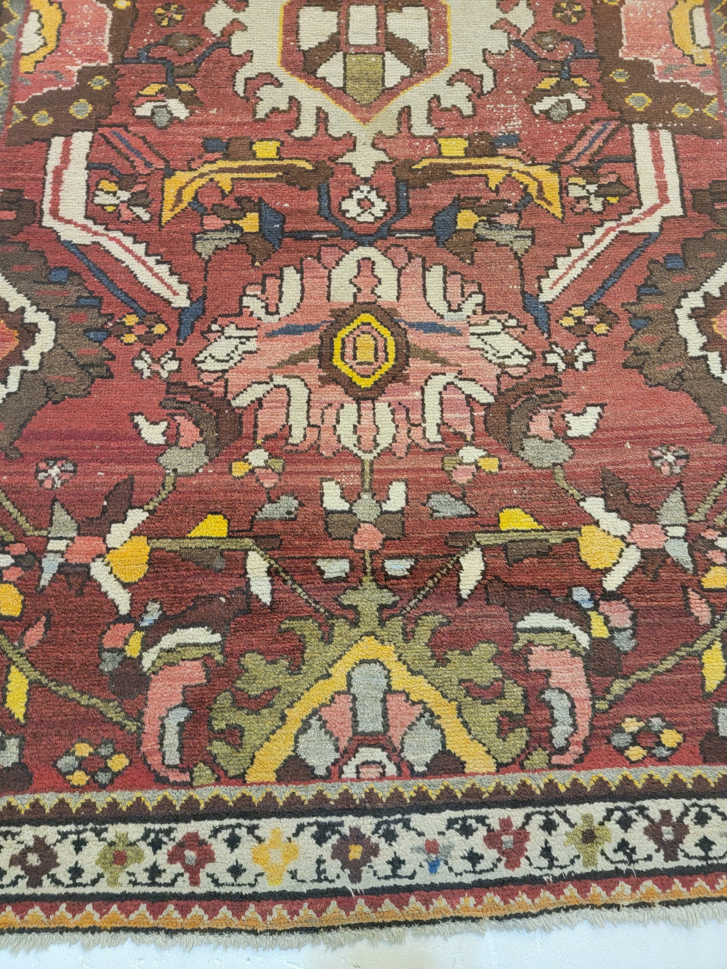 Antique Hand-Knotted Wool Runner North West 3'8" x 9'7"