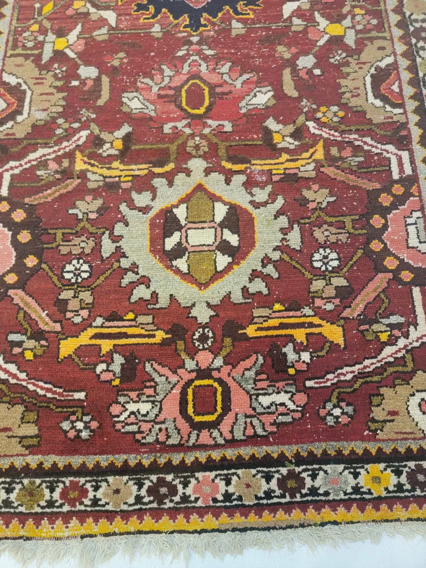 Antique Hand-Knotted Wool Runner North West 3'8" x 9'7"
