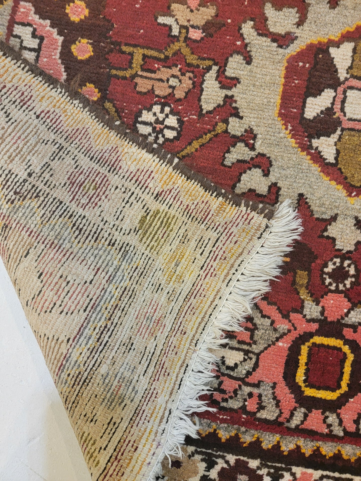 Antique Hand-Knotted Wool Runner North West 3'8" x 9'7"