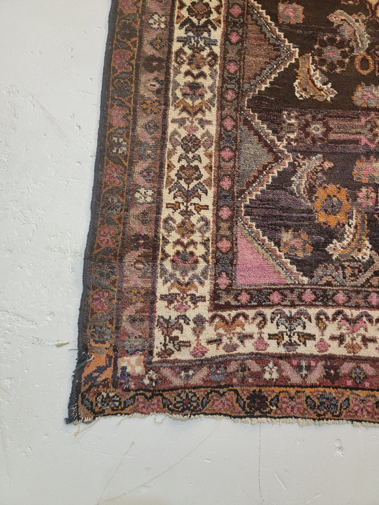 Antique Hand-Knotted Wool Runner Kurdish 3'6" x 9'11"
