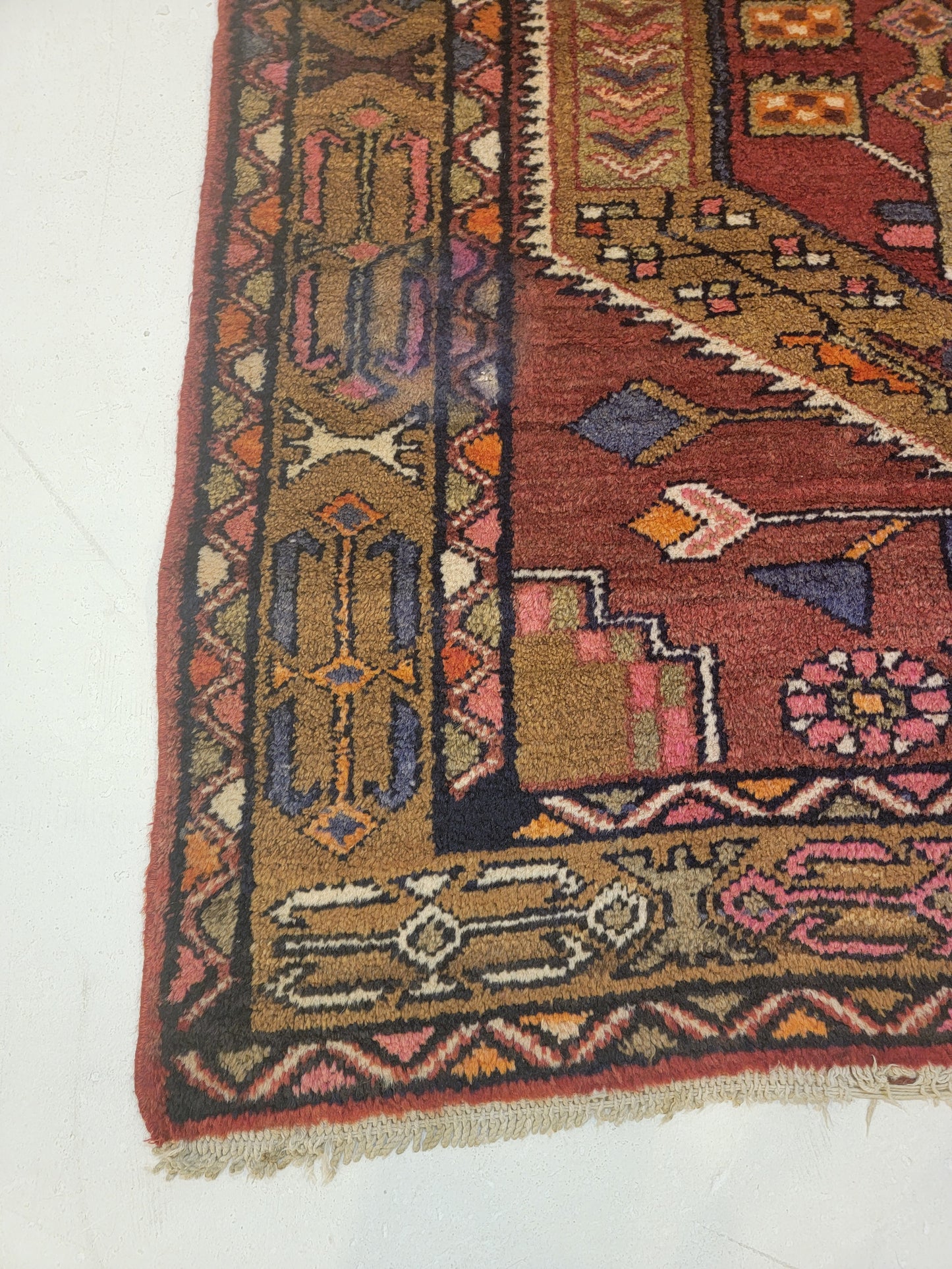 Antique Hand-Knotted Wool Runner Meshkin 3'5" x 9'1"