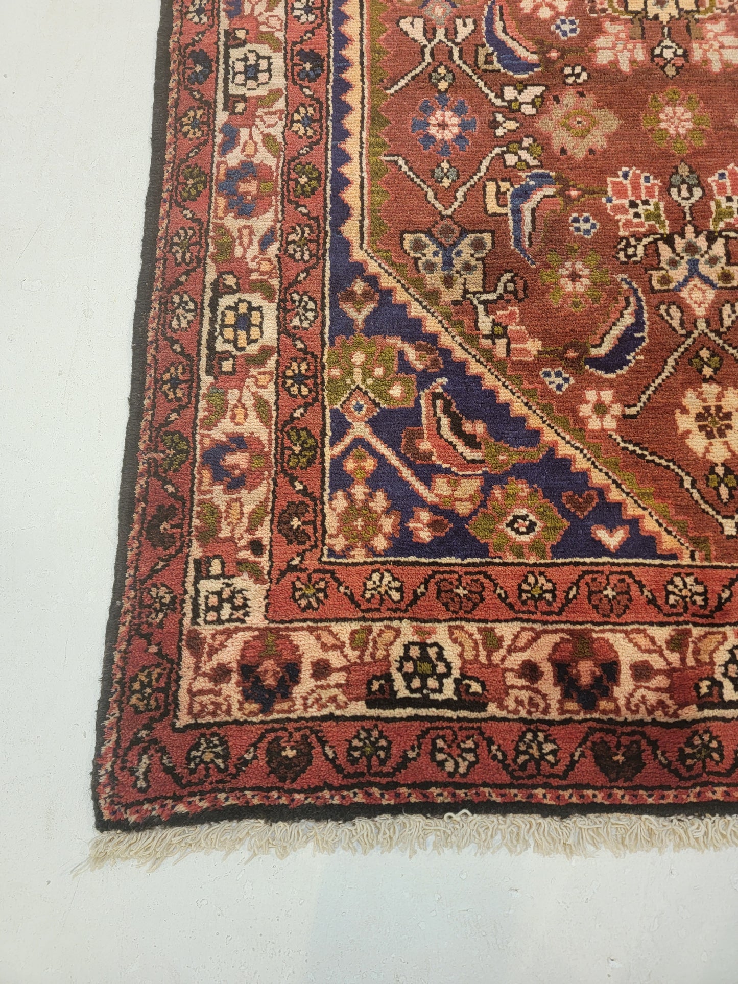 Antique Hand-Knotted Wool Runner Kurdish 3'5" x 9'
