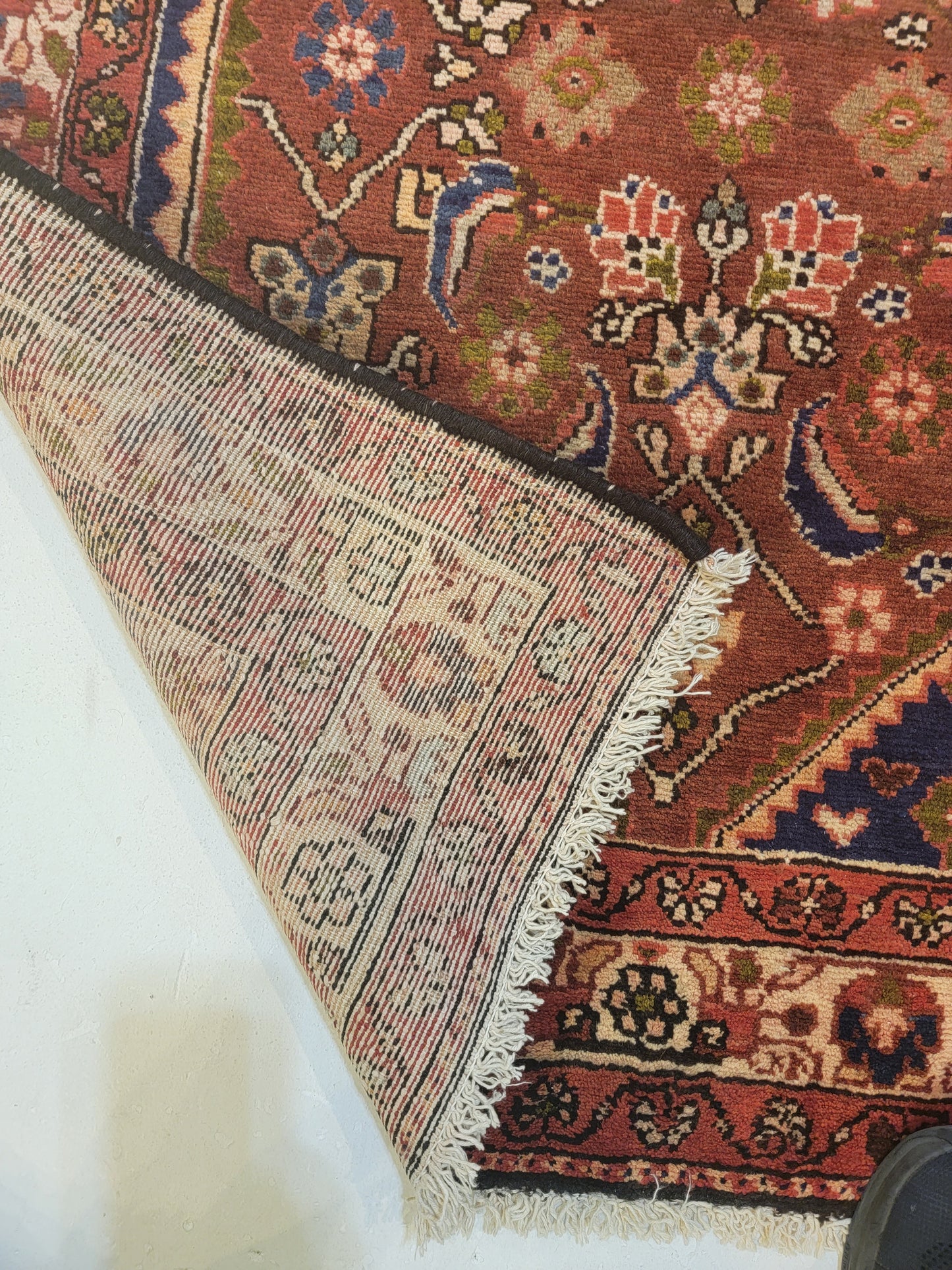 Antique Hand-Knotted Wool Runner Kurdish 3'5" x 9'