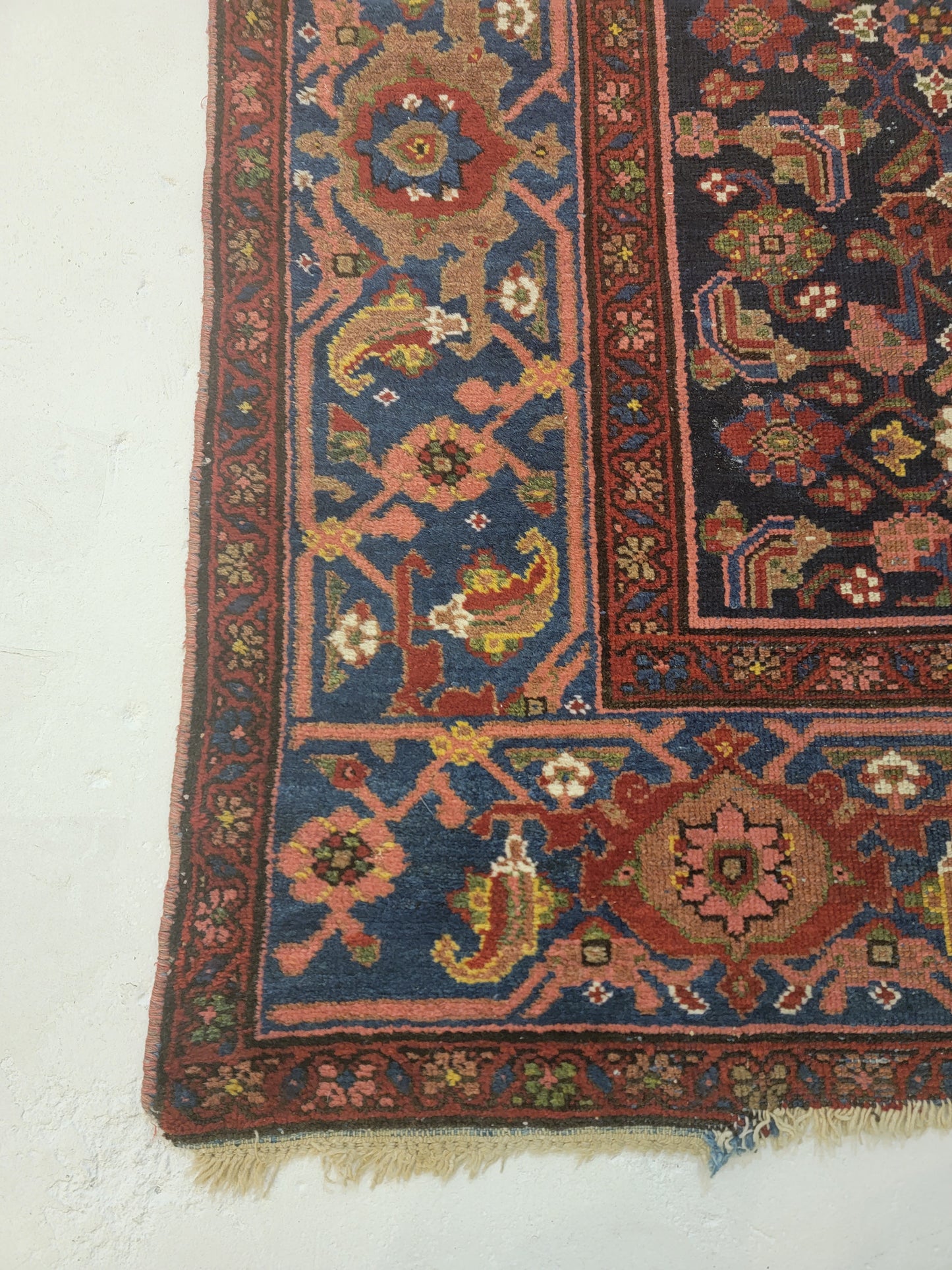Antique Hand-Knotted Wool Runner Malayer Rare 3'3" x 16'2"