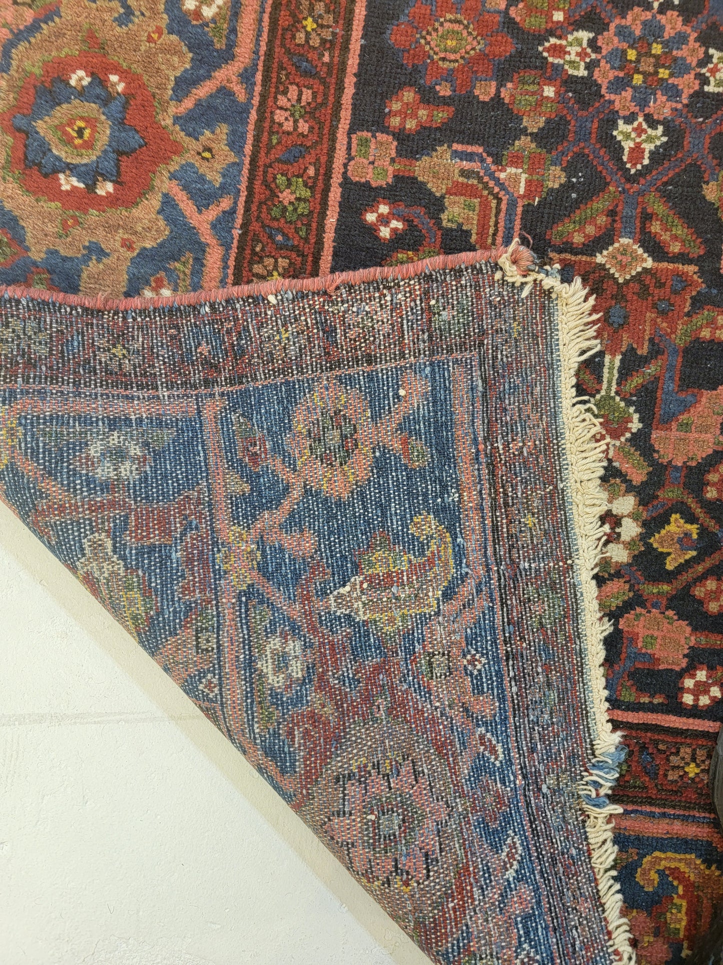 Antique Hand-Knotted Wool Runner Malayer Rare 3'3" x 16'2"