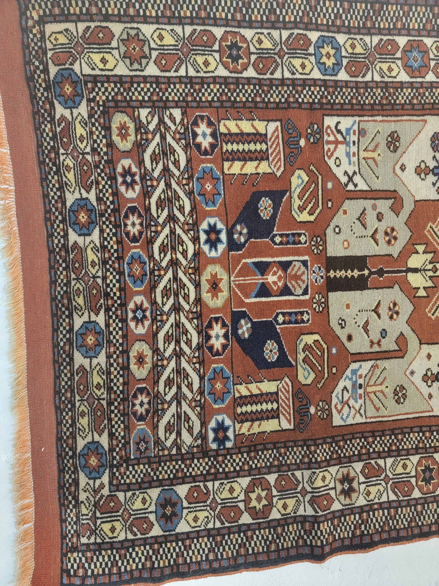 Hand-Knotted Wool Runner Pakistani 3'1" x 16'