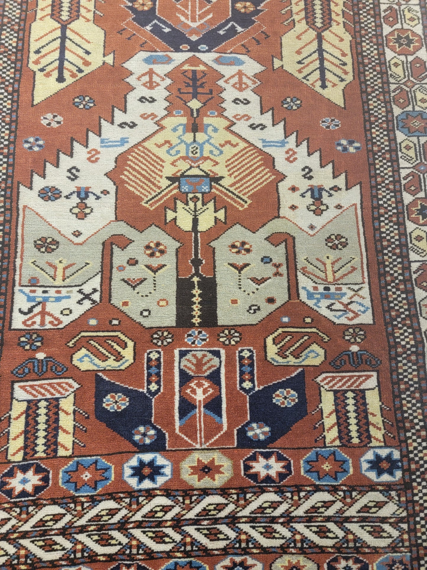 Hand-Knotted Wool Runner Pakistani 3'1" x 16'