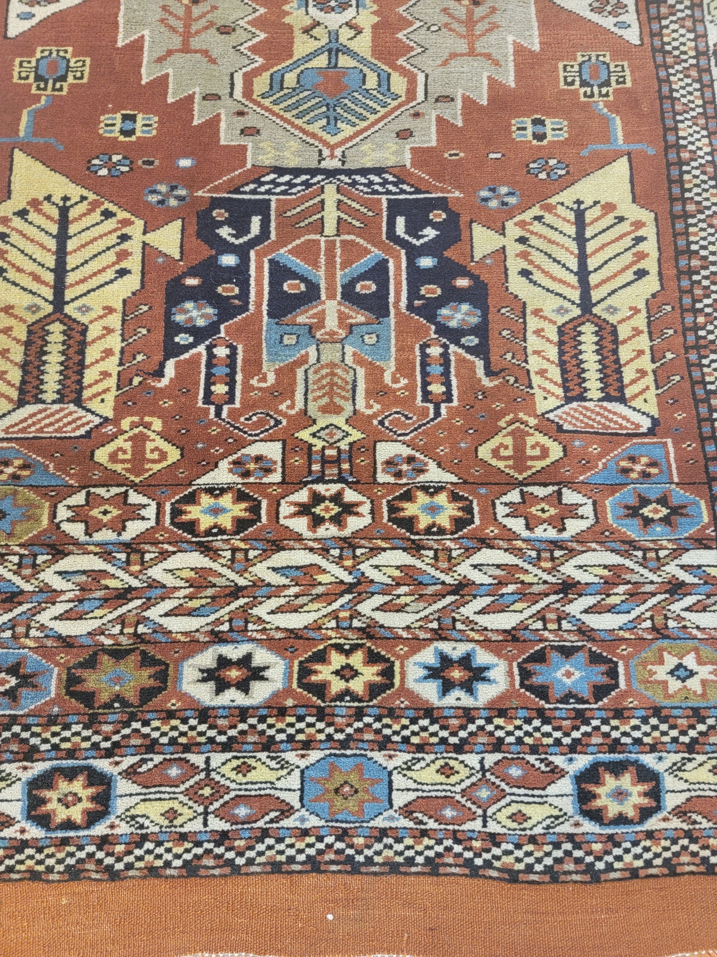 Hand-Knotted Wool Runner Pakistani 3'1" x 16'